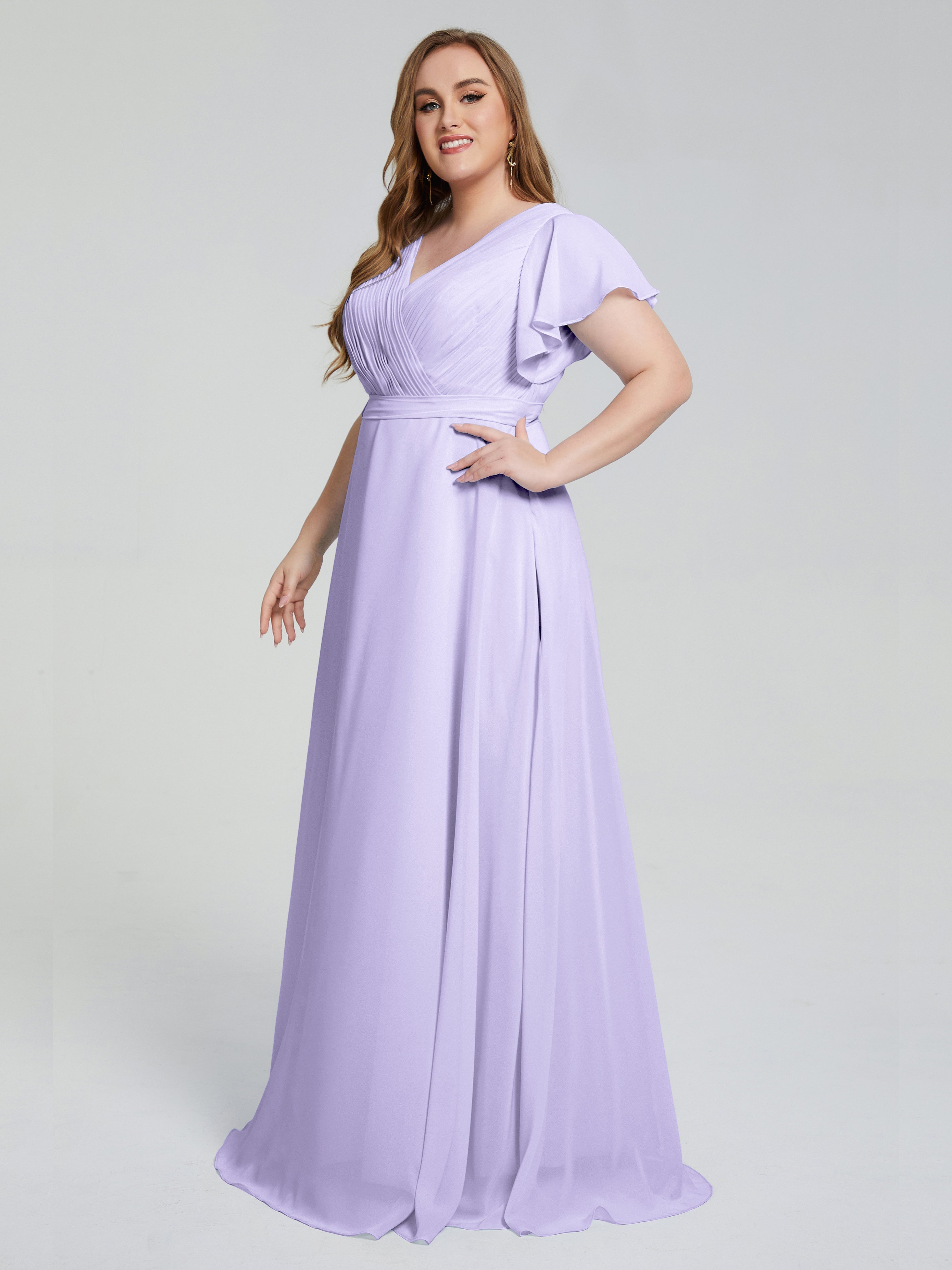 Lilac Bridesmaid Dresses Long Bridesmaid Dresses With Short Sleeves Br