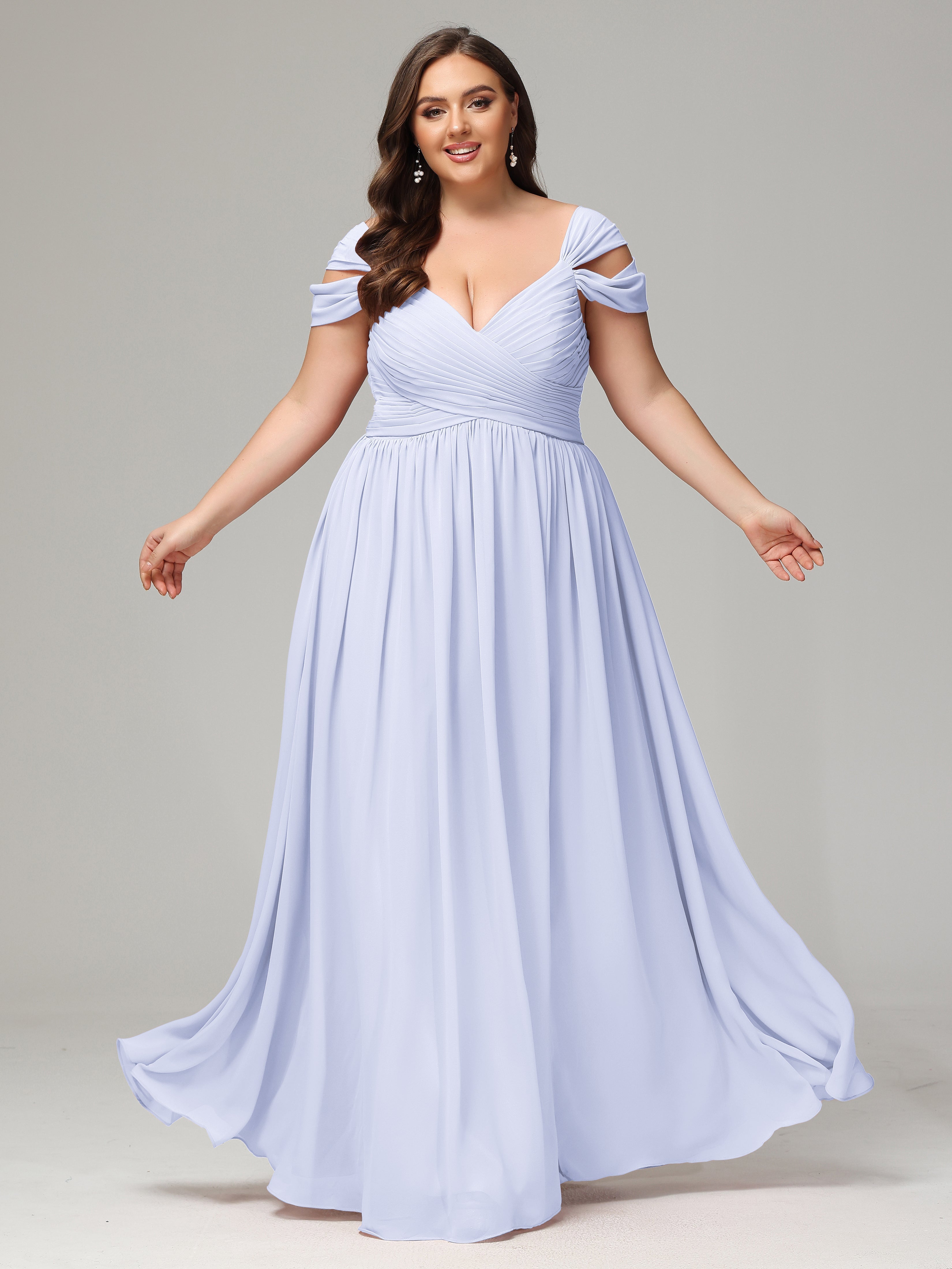 Beautiful Lavender Bridesmaid Dresses Cap Sleeves Chiffon With Split B Beautiful Lavender Bridesmaid Dresses Cap Sleeves Chiffon With Split B