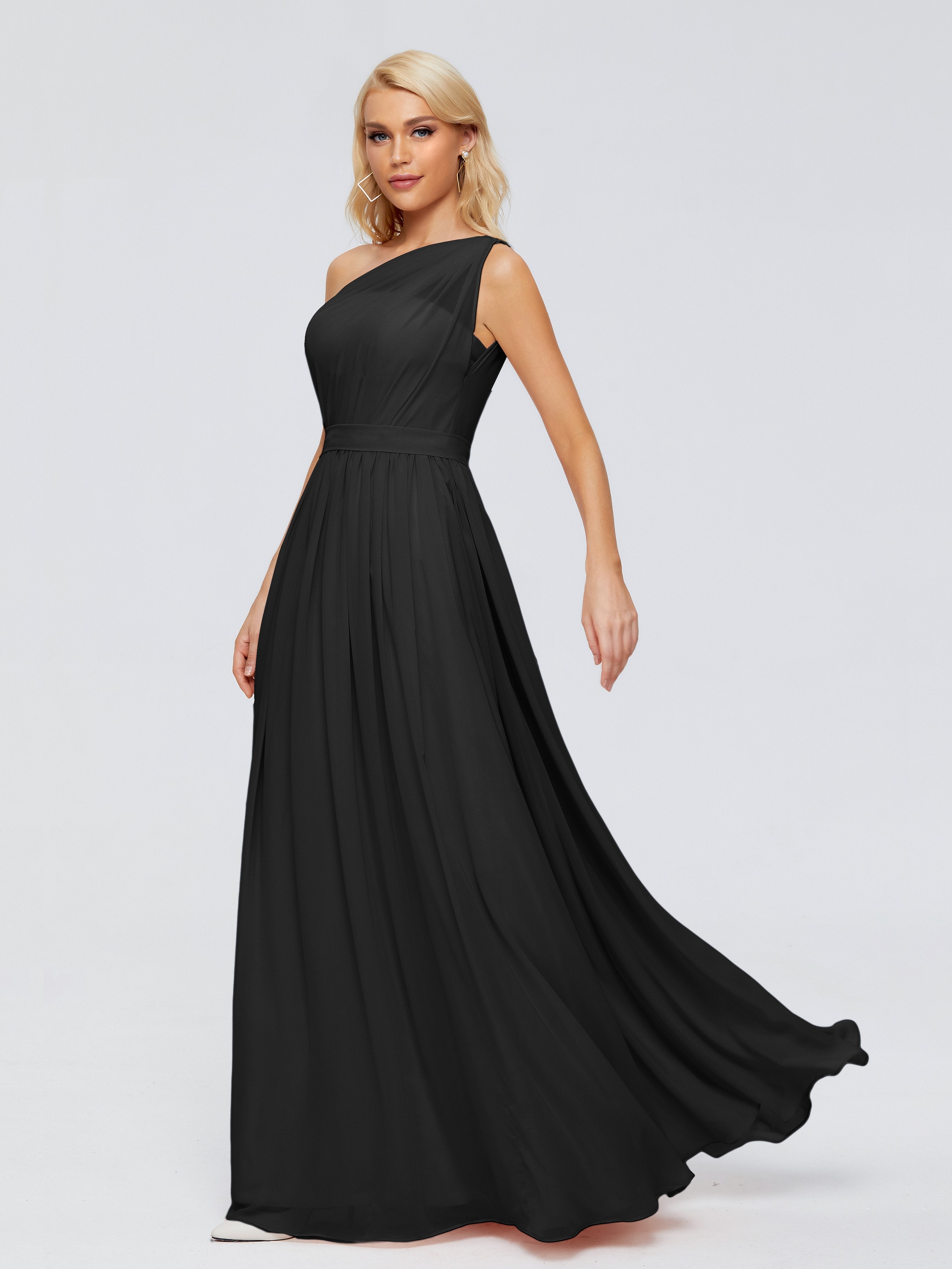 Long Black Bridesmaid Dresses Ribbon Chiffon Bridesmaid Dresses one sh Long Black Bridesmaid Dresses Ribbon Chiffon Bridesmaid Dresses one sh