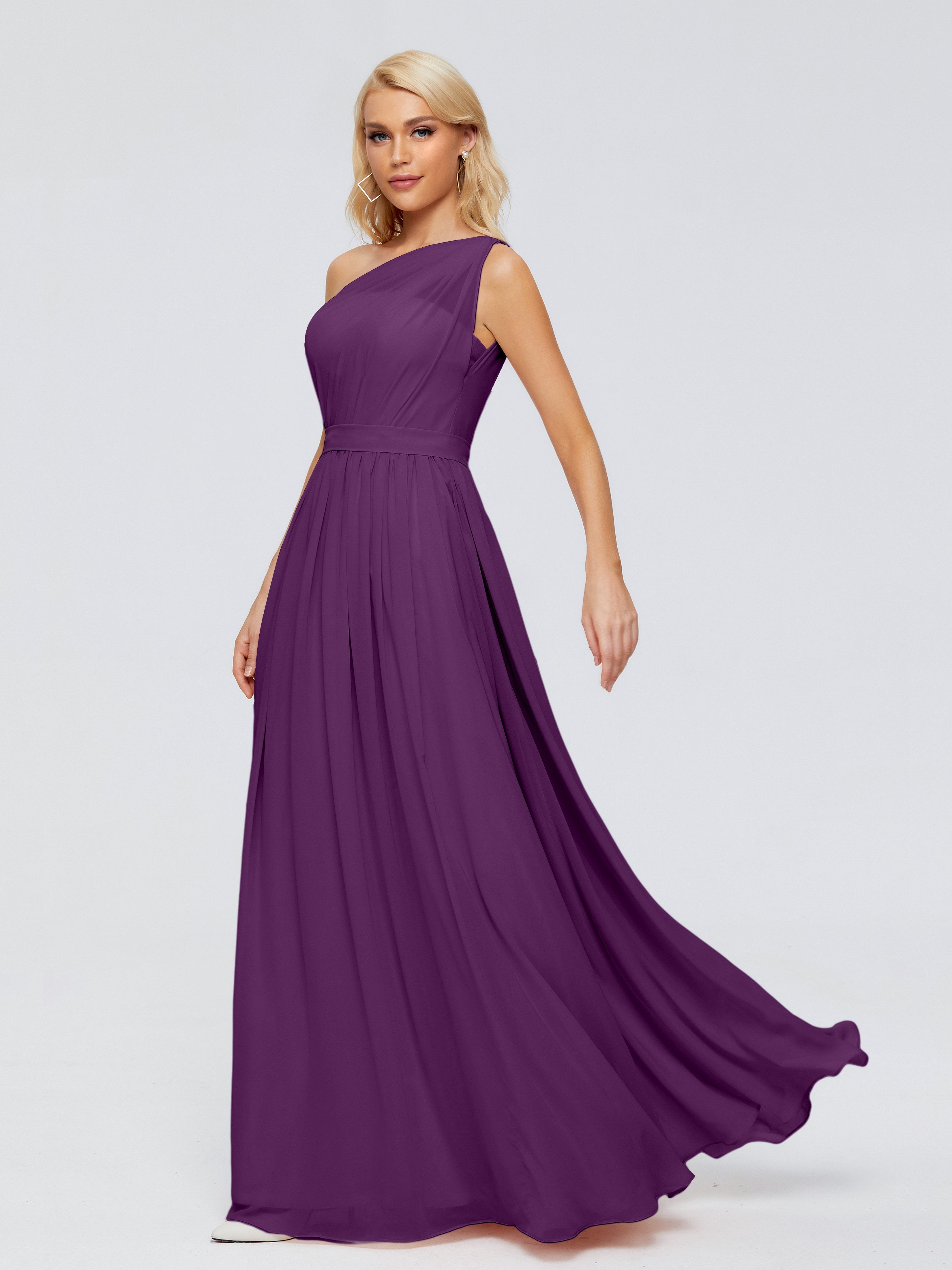 Grapefruit Bridesmaid Dresses Ribbon Chiffon Bridesmaid Dresses One Sh