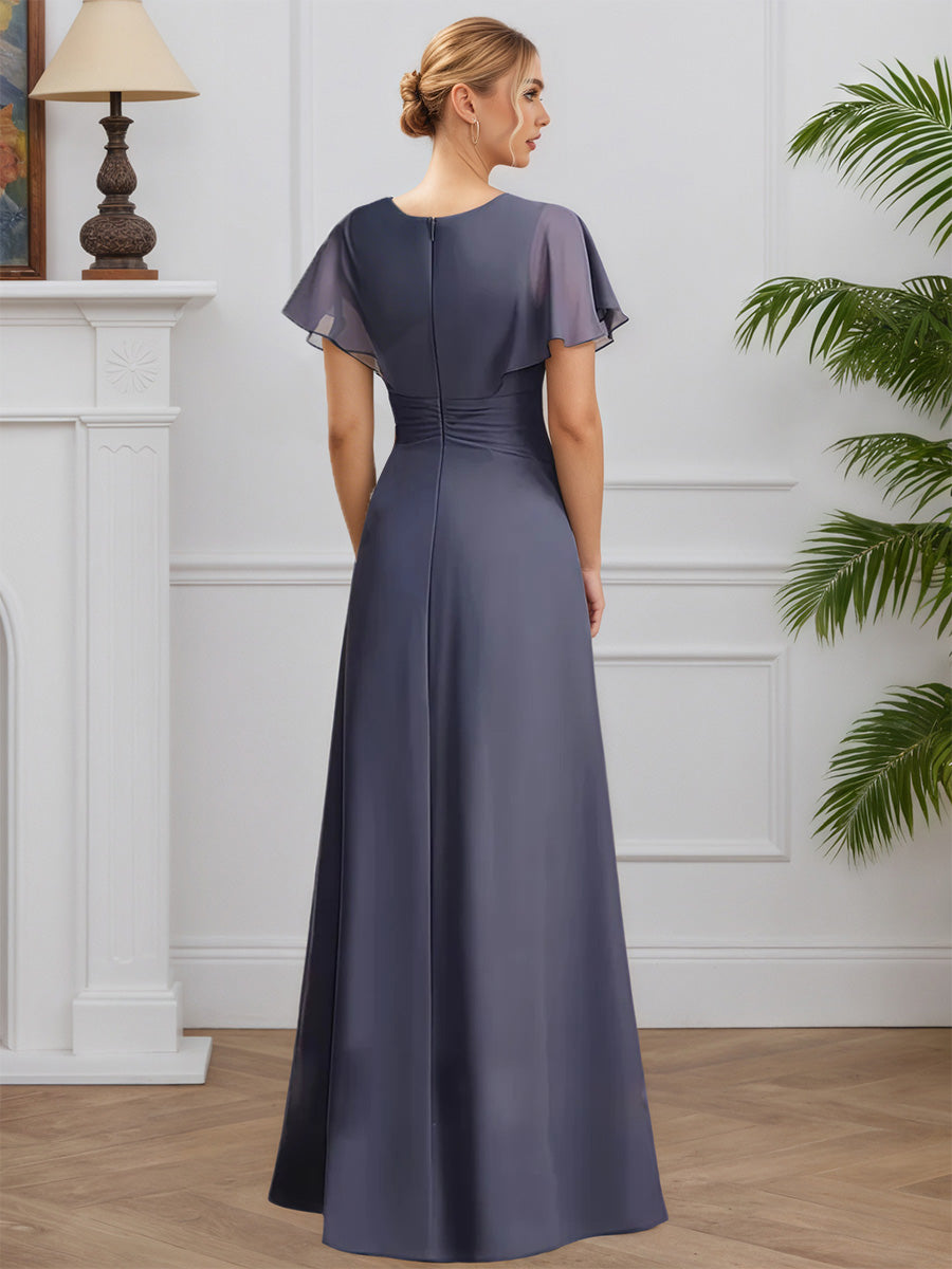 Cicinia Elegant Stormy Mother Of The Bride Dresses Chiffon A-Line Beading Floor Length