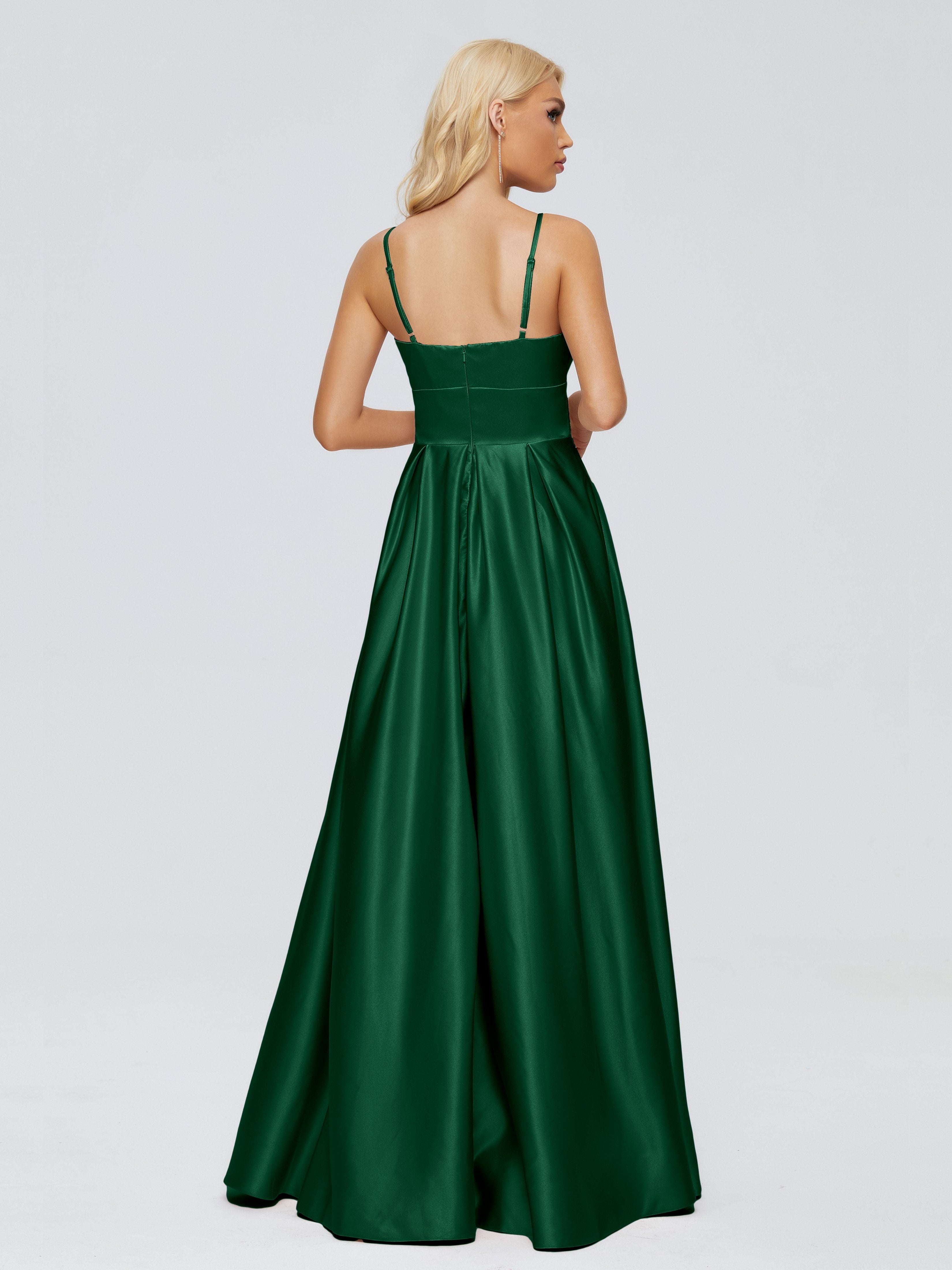 Dark Green Bridesmaid Dresses Ireland Spaghetti Straps Satin Long Brid Dark Green Bridesmaid Dresses Ireland Spaghetti Straps Satin Long Brid