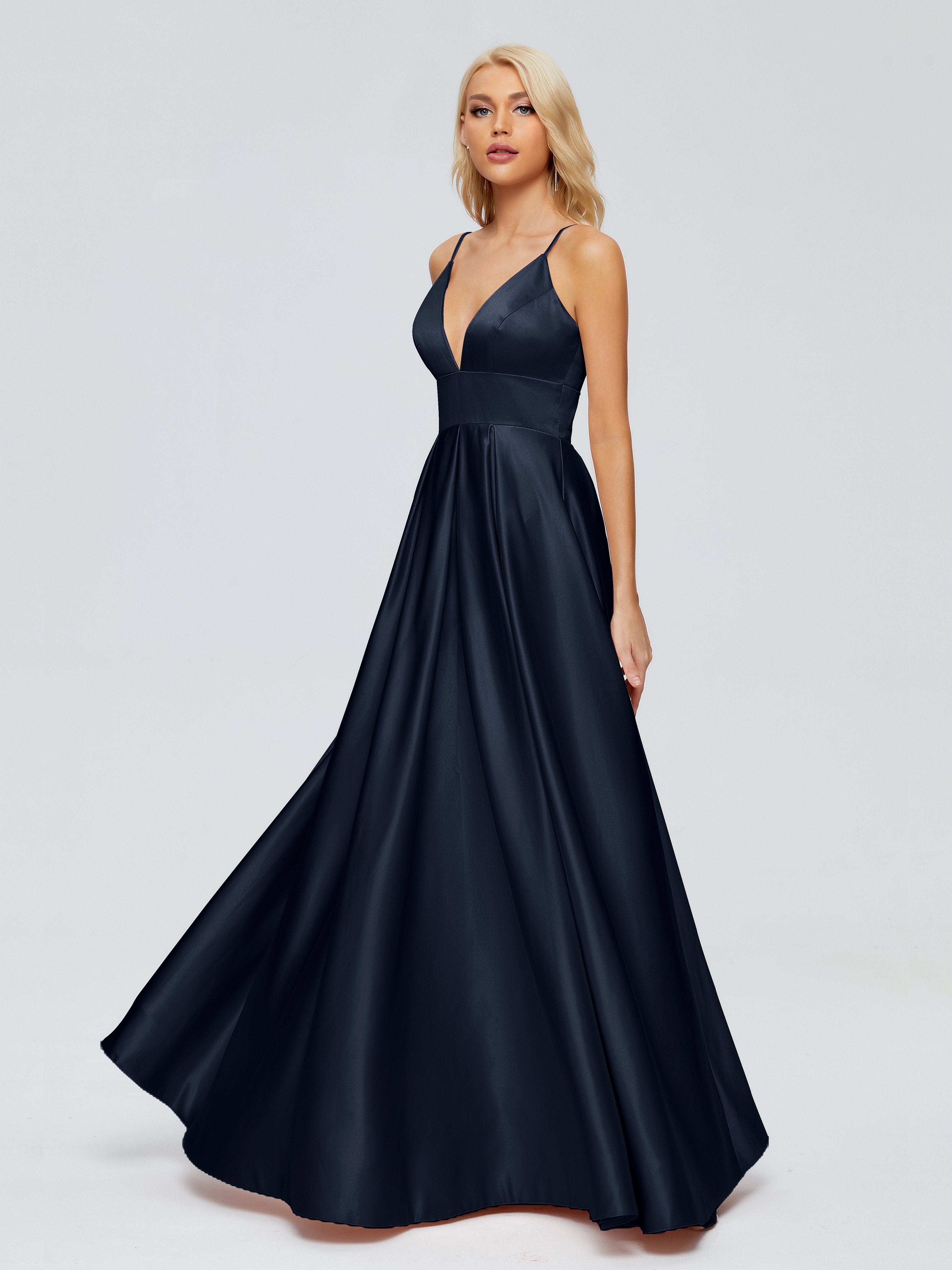 Long Navy Bridesmaid Dresses Uk Spaghetti Straps Satin Long Bridesmaid Long Navy Bridesmaid Dresses Uk Spaghetti Straps Satin Long Bridesmaid