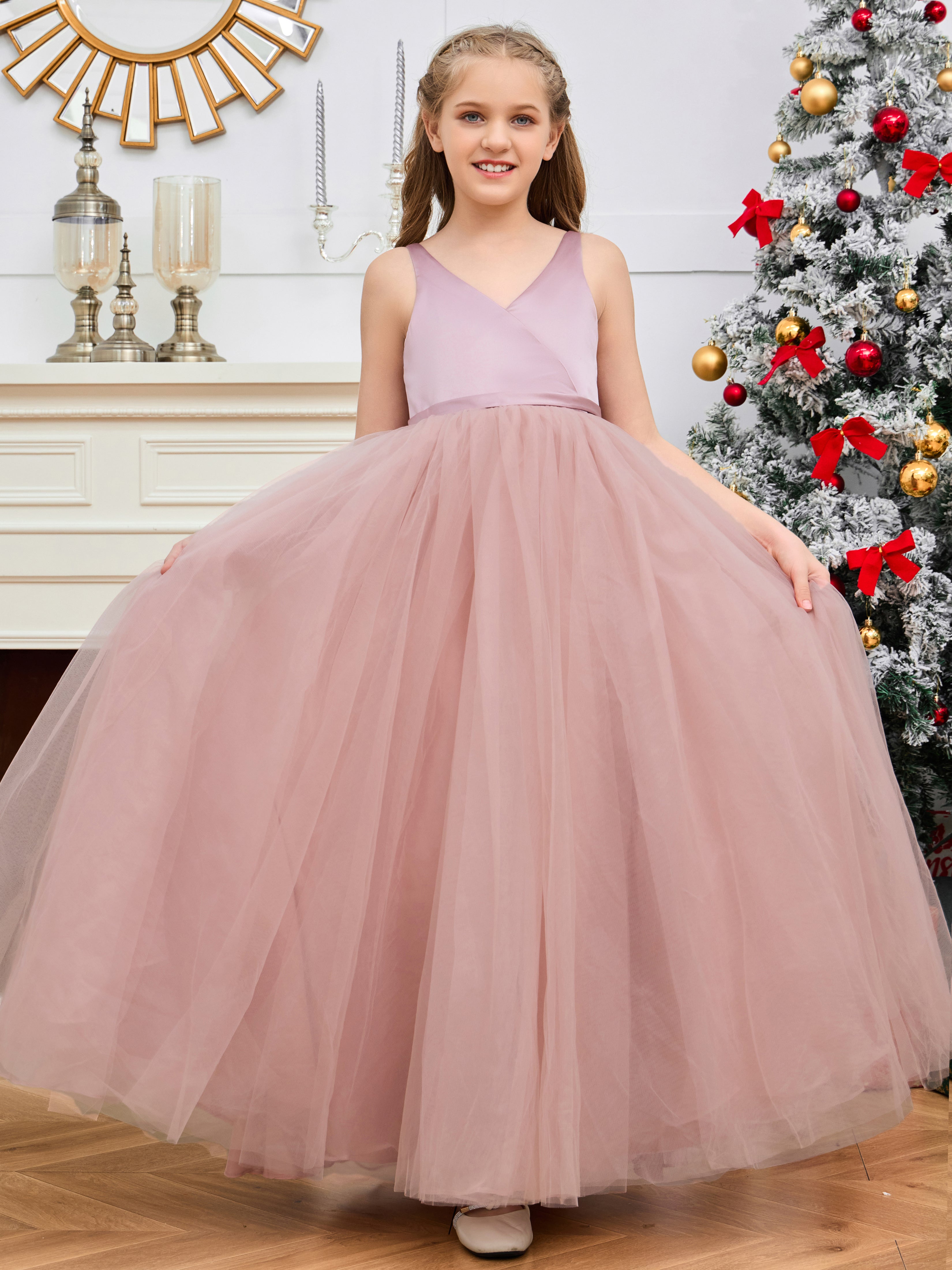 Tulleen dress flower girl tulle - EUC SIZE high quality 3