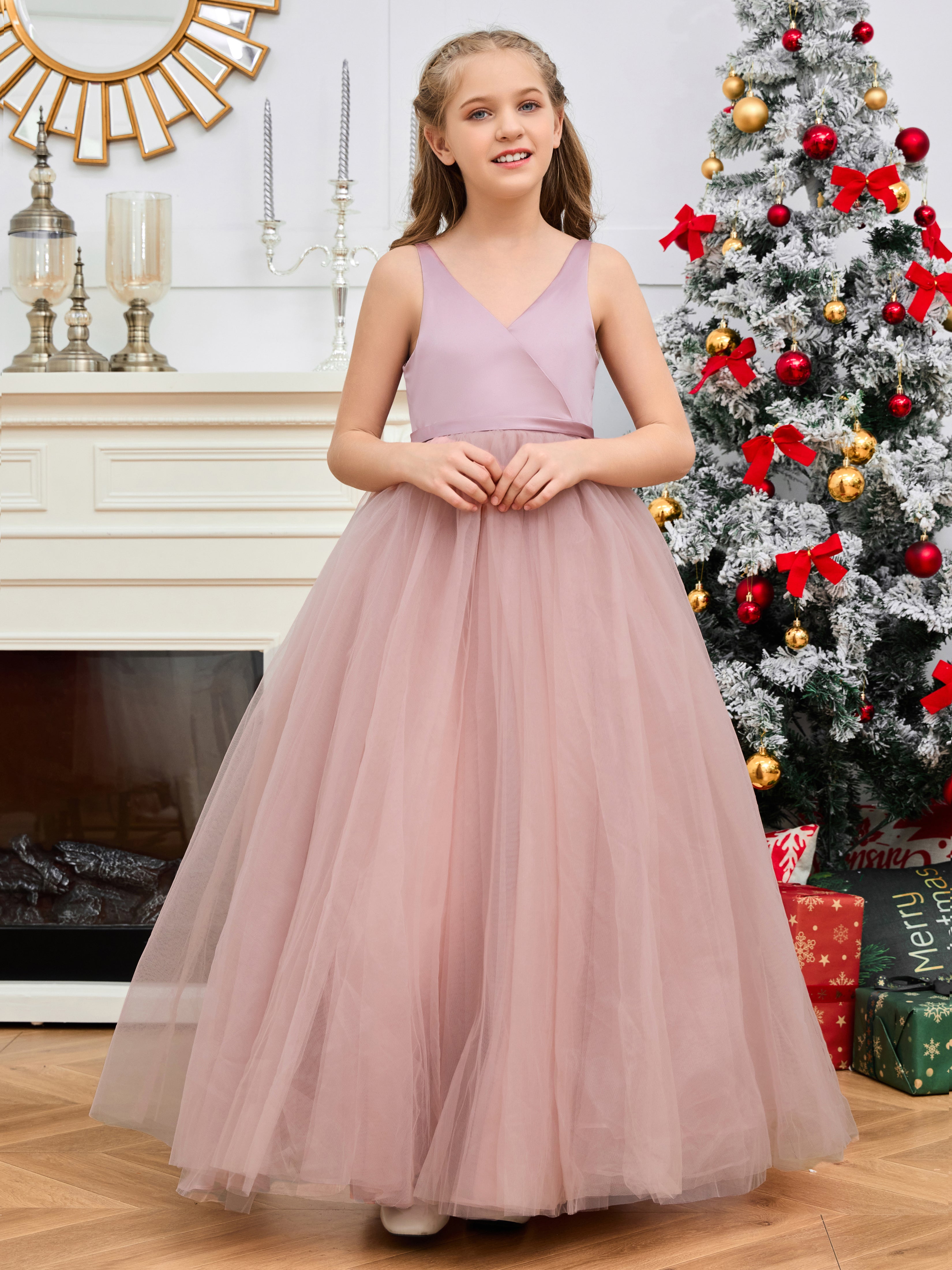 Floor-Length Tulle Flower Girl Dresses