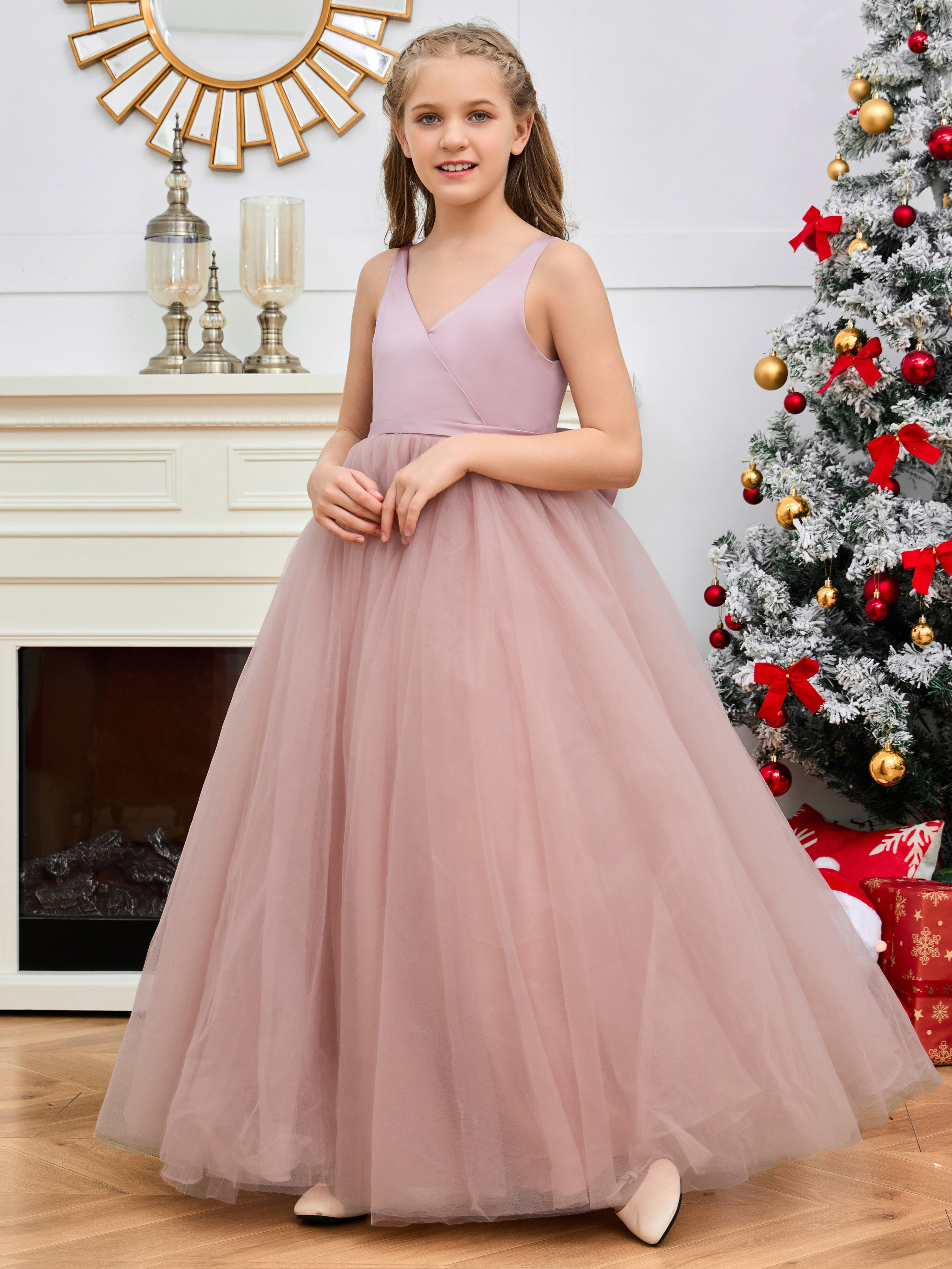 Floor-Length Tulle Flower Girl Dresses