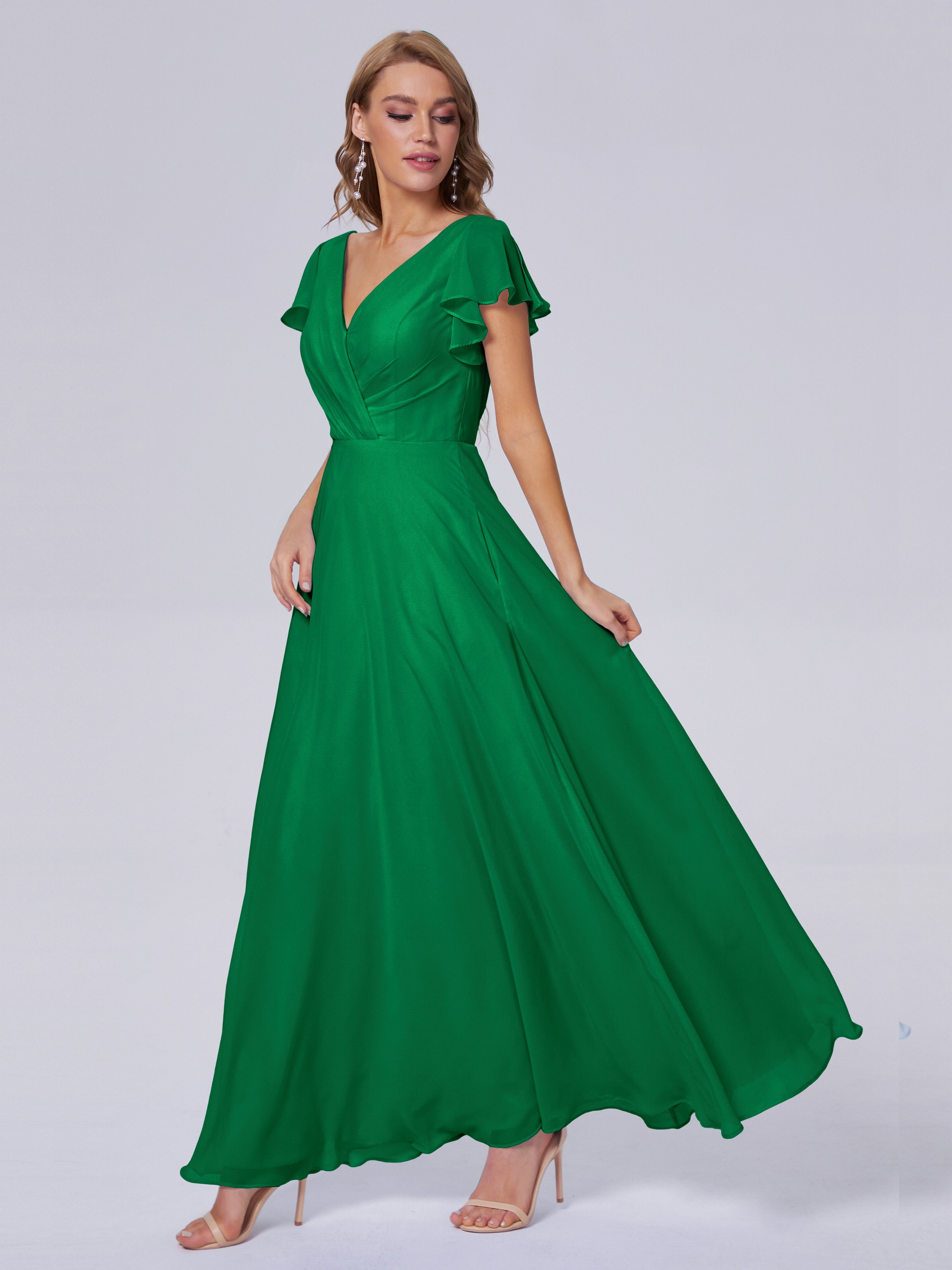 Emerald Green Green Bridesmaid Dresses Uk Genevieve Ruffles V Neck Flo Emerald Green Green Bridesmaid Dresses Uk Genevieve Ruffles V Neck Flo