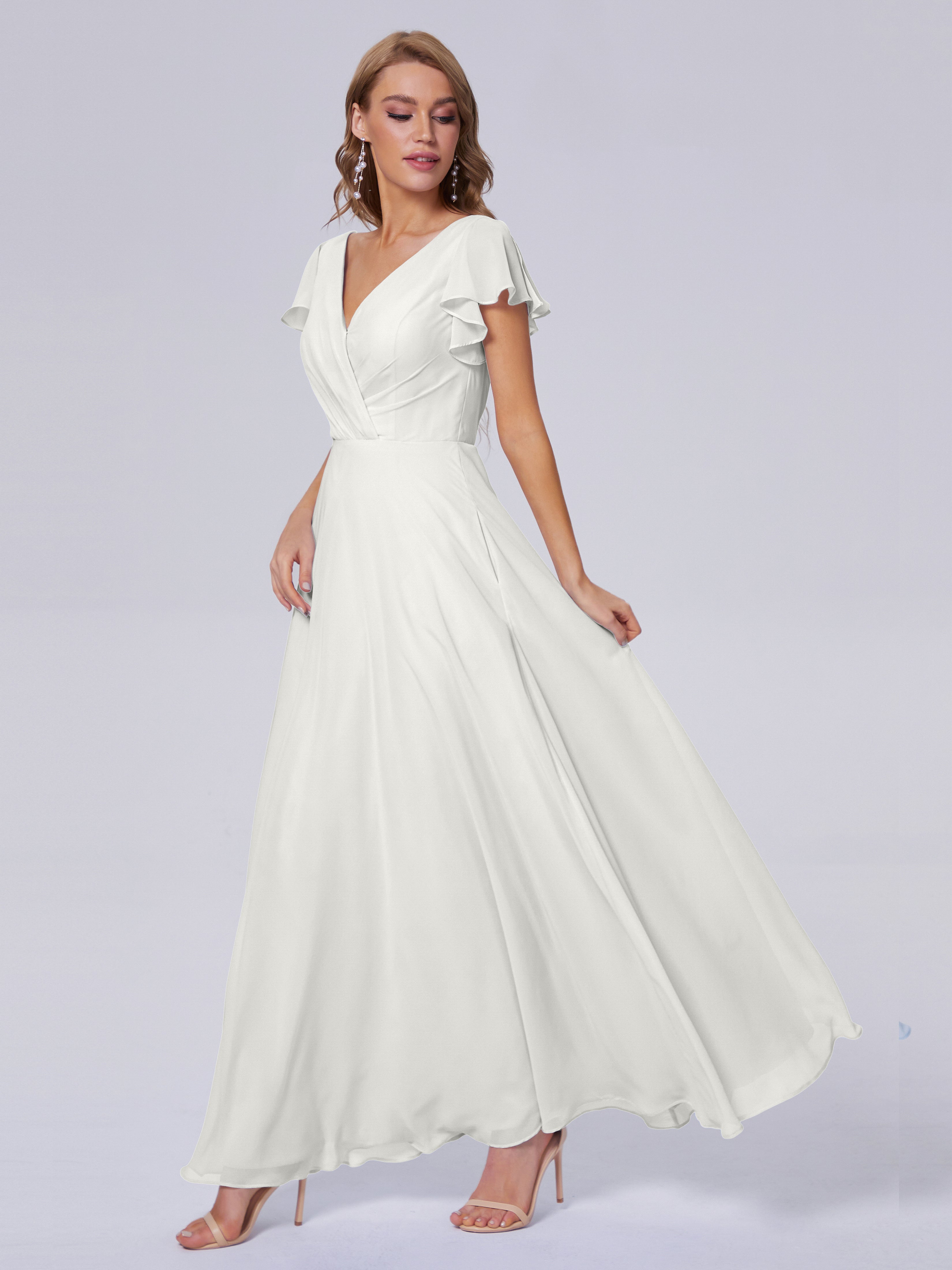 charmeuse deep v-neck a-line bridesmaid dress AW.Bridal A-line V-Neck Floor Length Sleeveless Satin Ruching Split Long Bridesmaid Dresses Dress Deep Lake Size 16