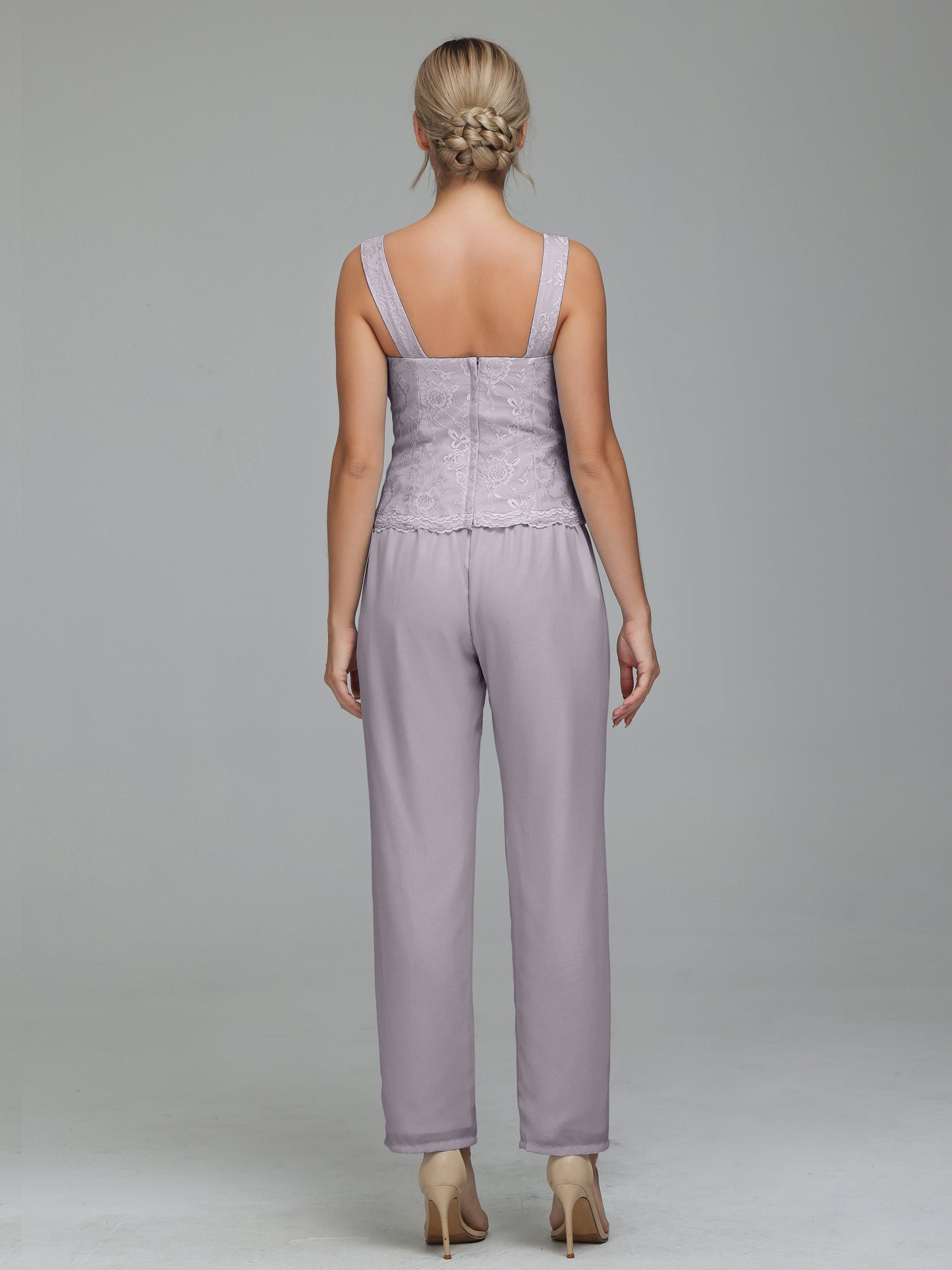 Graceful 3 Pieces Lace Chiffon Mother of Bride Dress Pant Suits