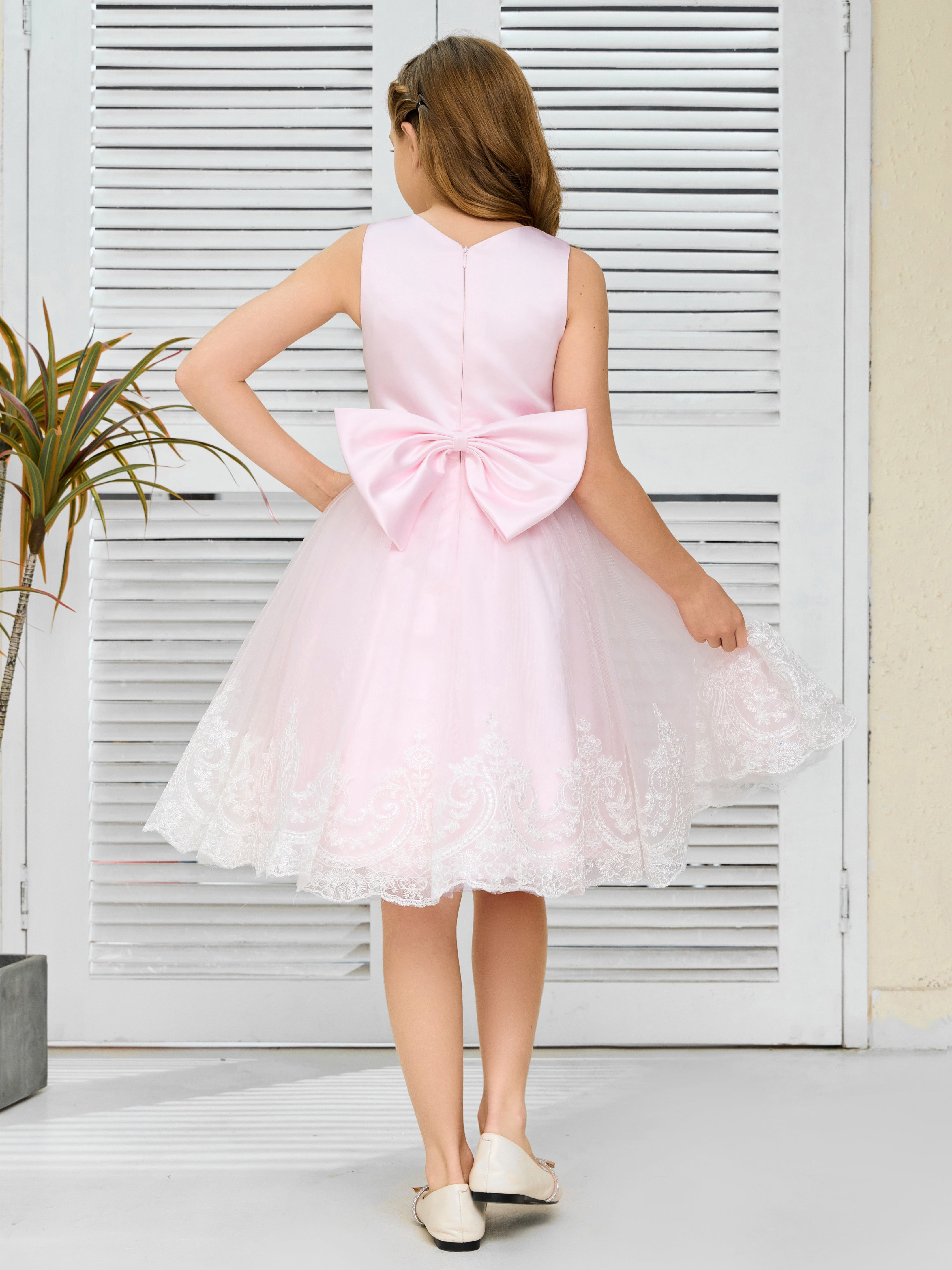 Jewel Tulle Short Flower Girl Dresses