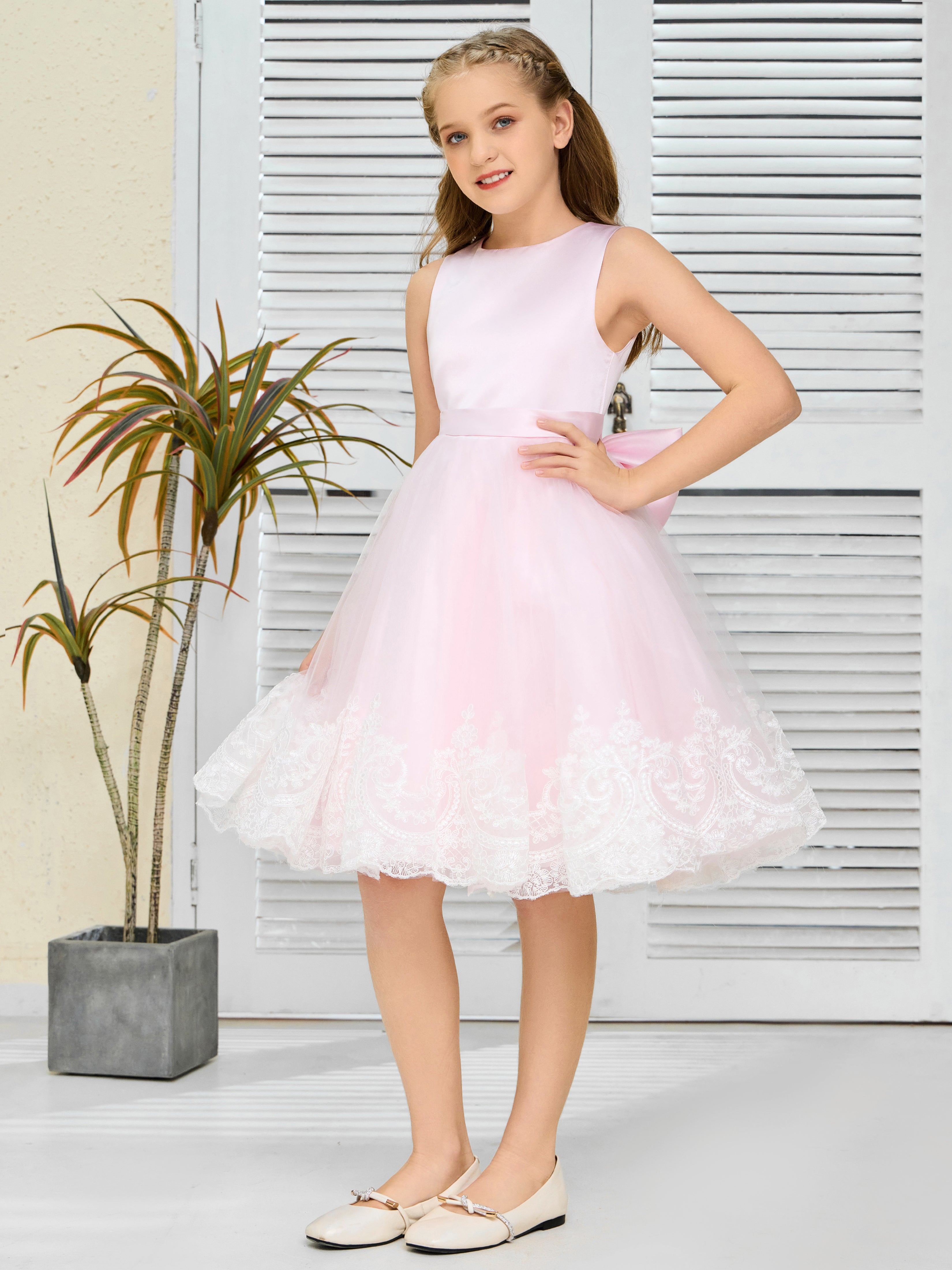 Jewel Tulle Short Flower Girl Dresses