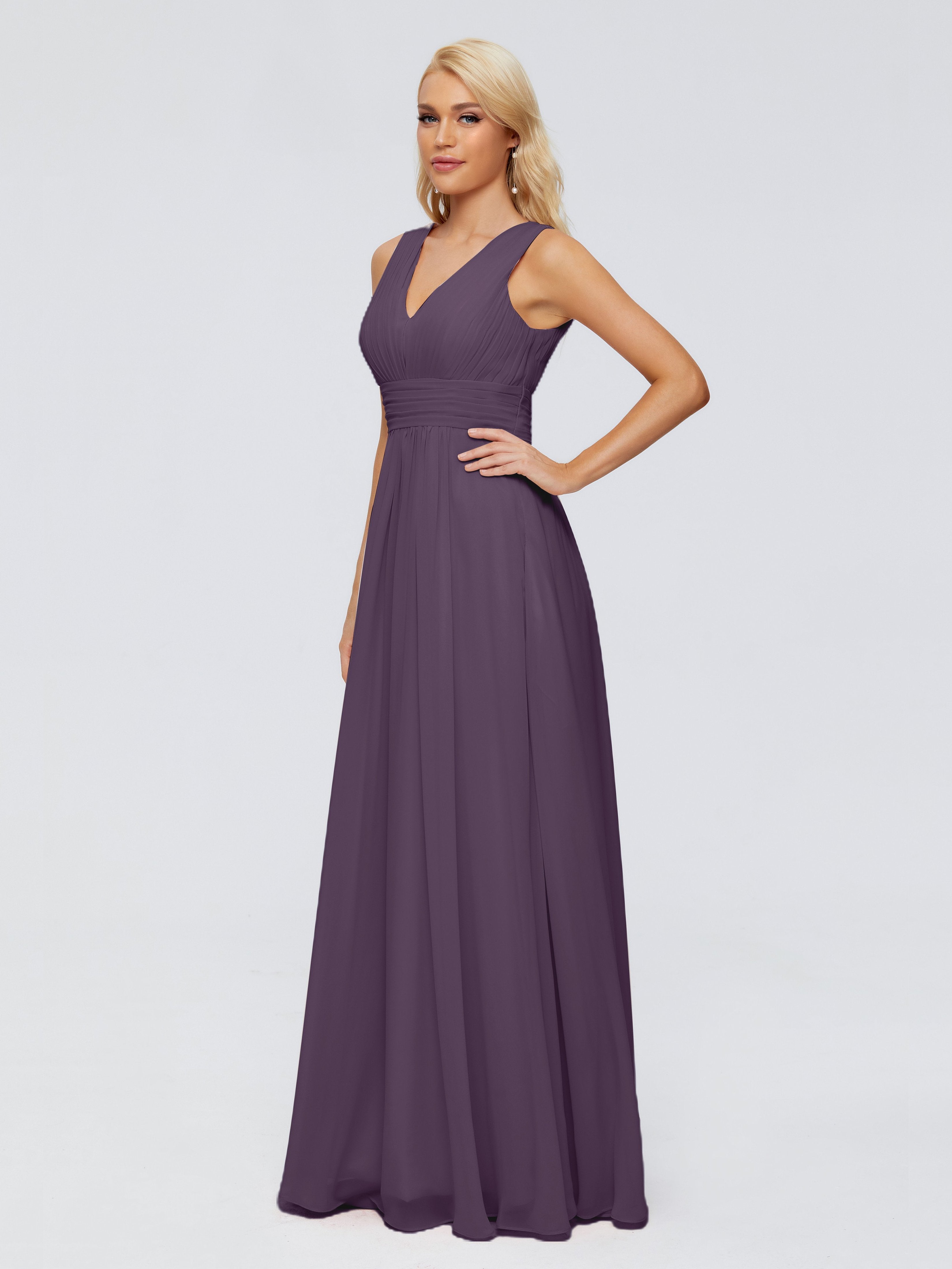 modest plum bridesmaid dresses Nora Modest A-Line Wrap Satin Bridesmaid Dresses With Slit, Plum
