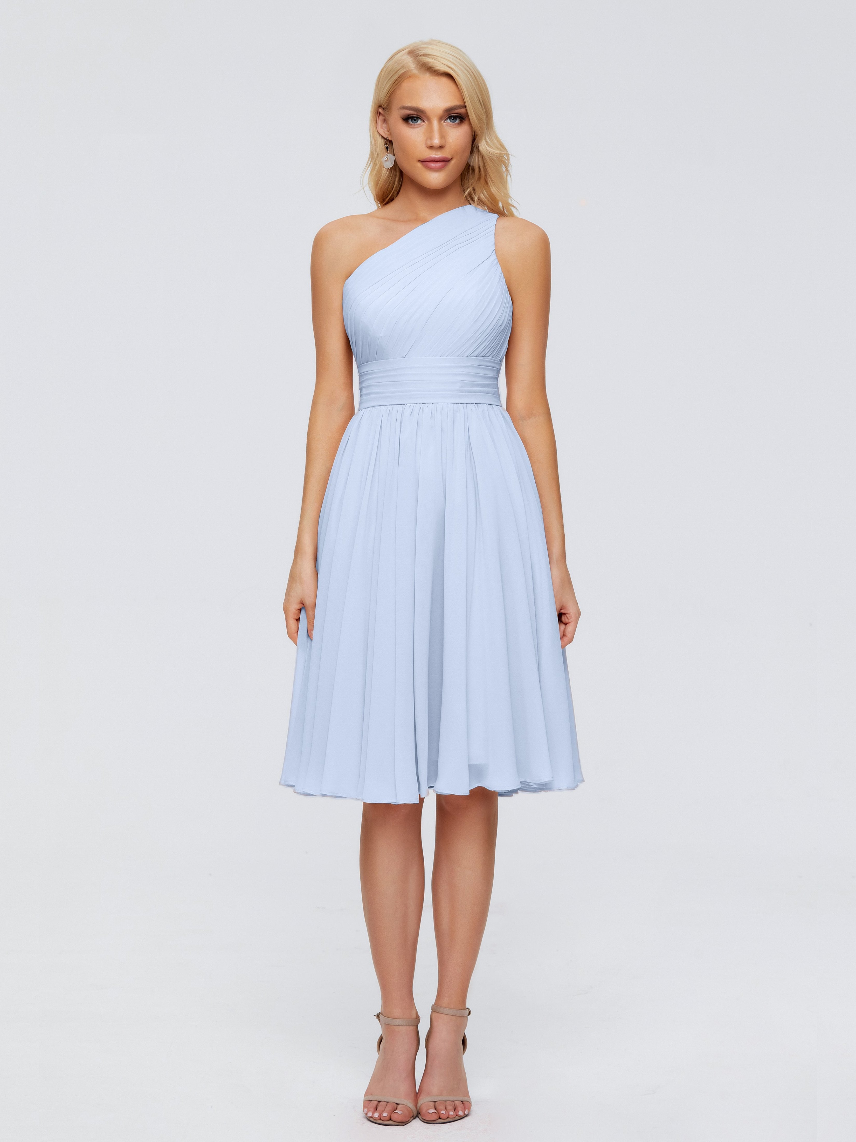 Sky Blue Baby Blue Bridesmaid Dresses Kimberly Simple One Shoulder Sho