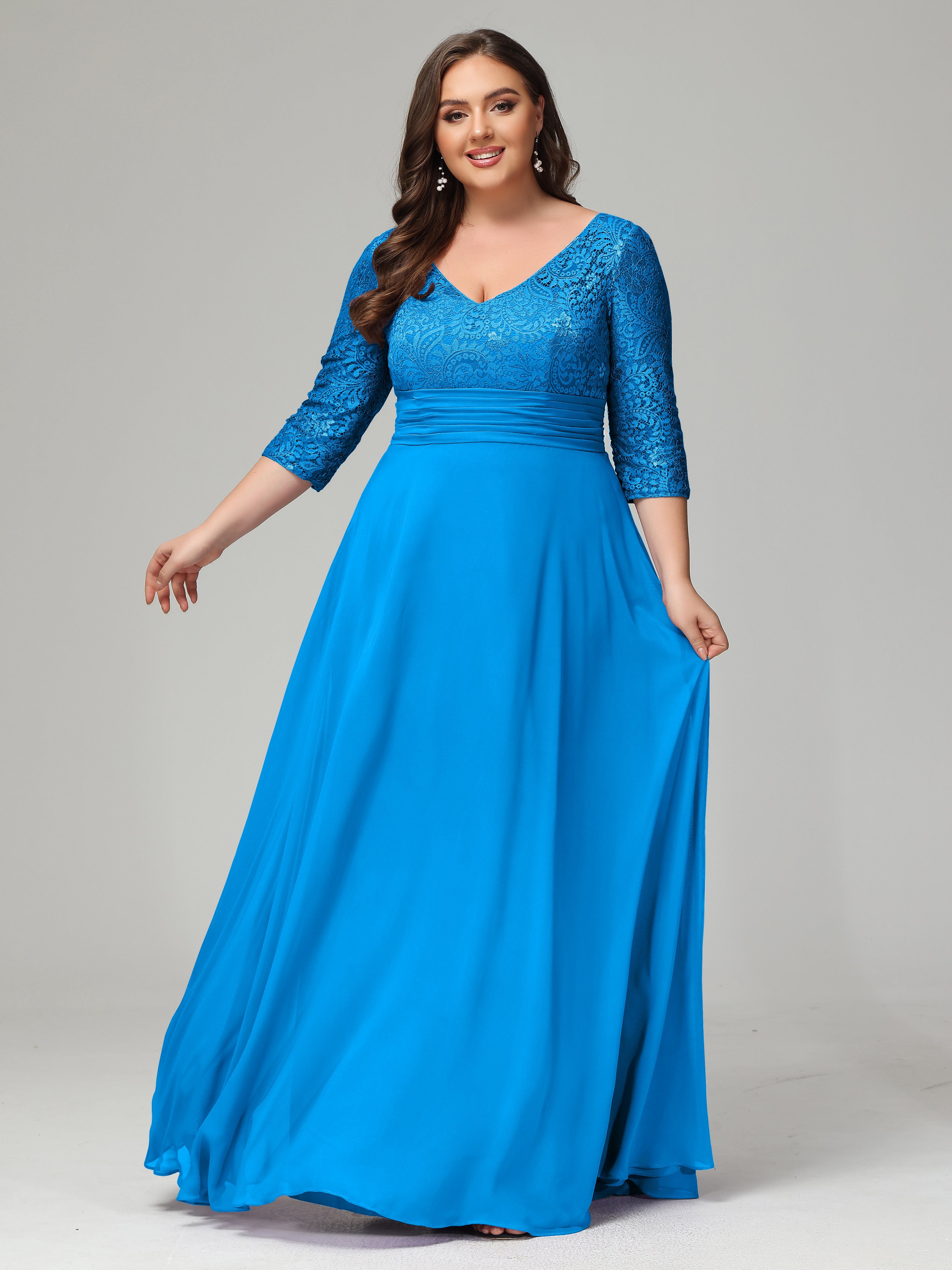 Bridesmaid Dress UK Lace Sleeves Floor Length Ocean Blue Bridesmaid Bridesmaid Dress UK Lace Sleeves Floor Length Ocean Blue Bridesmaid
