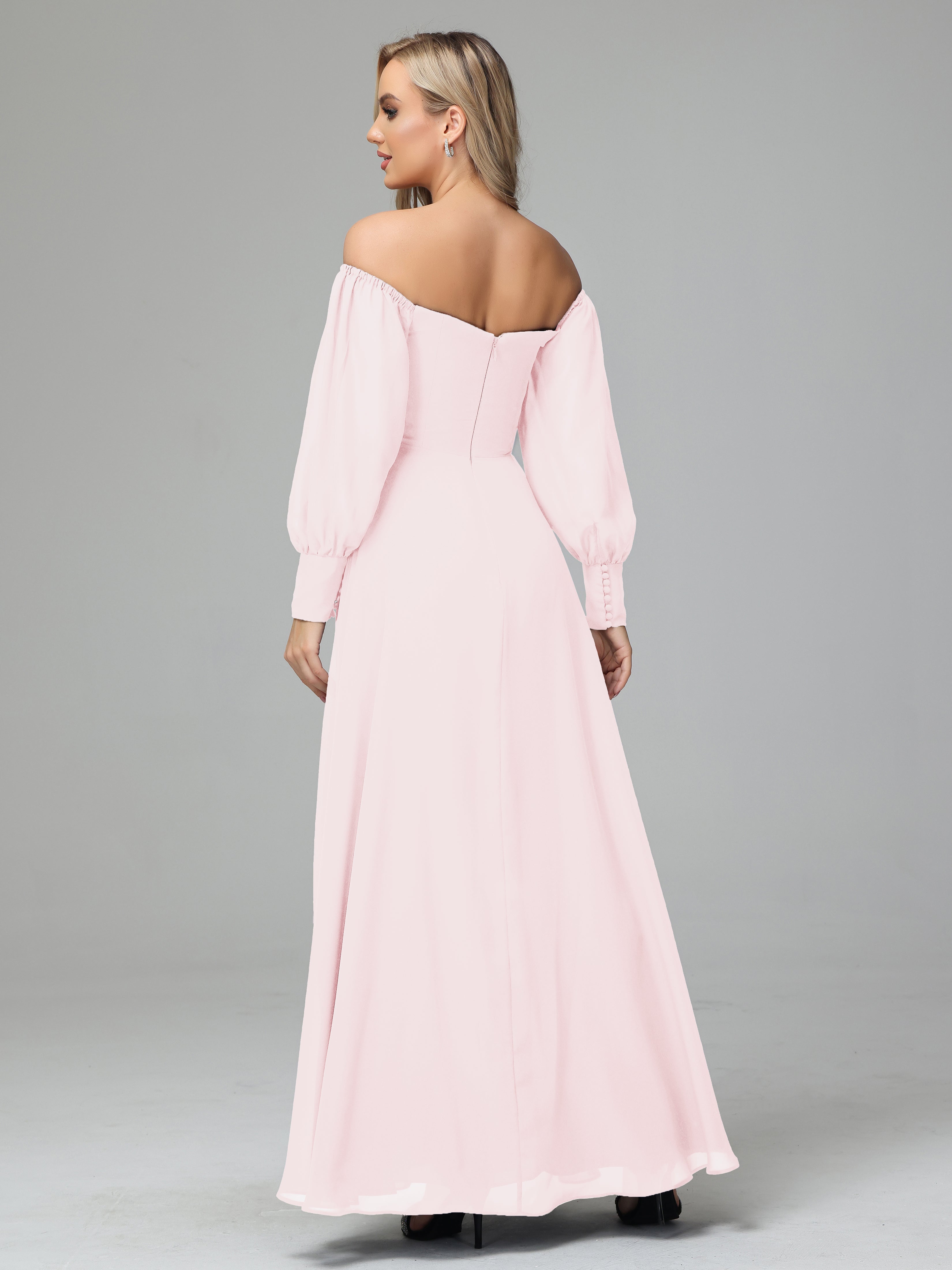 Mirabelle Long Sleeves Off Shoulder Chiffon Bridesmaid Dresses