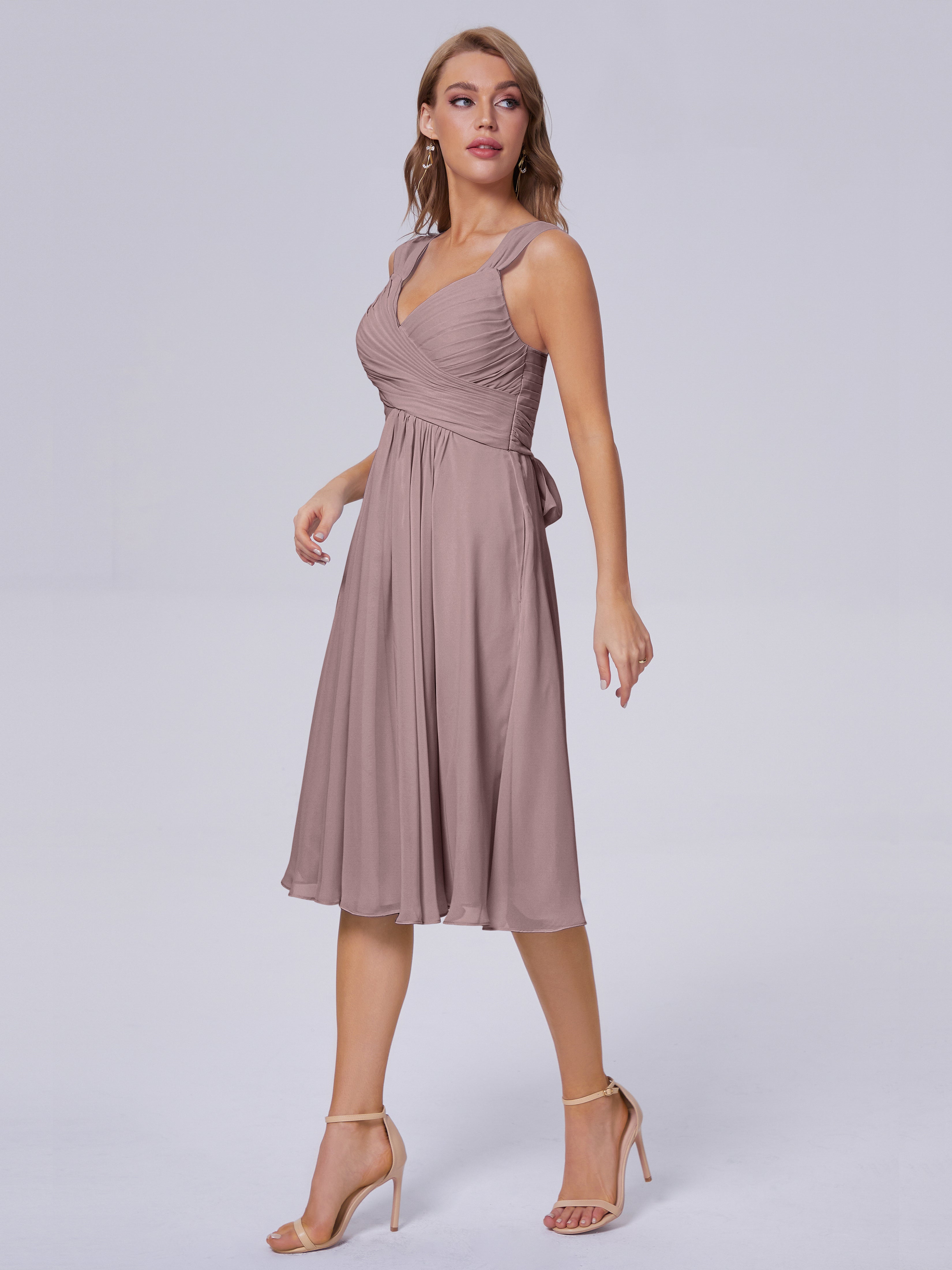 Vintage Bridesmaids Dresses Mya Affordable Straps Short Chiffon Brides