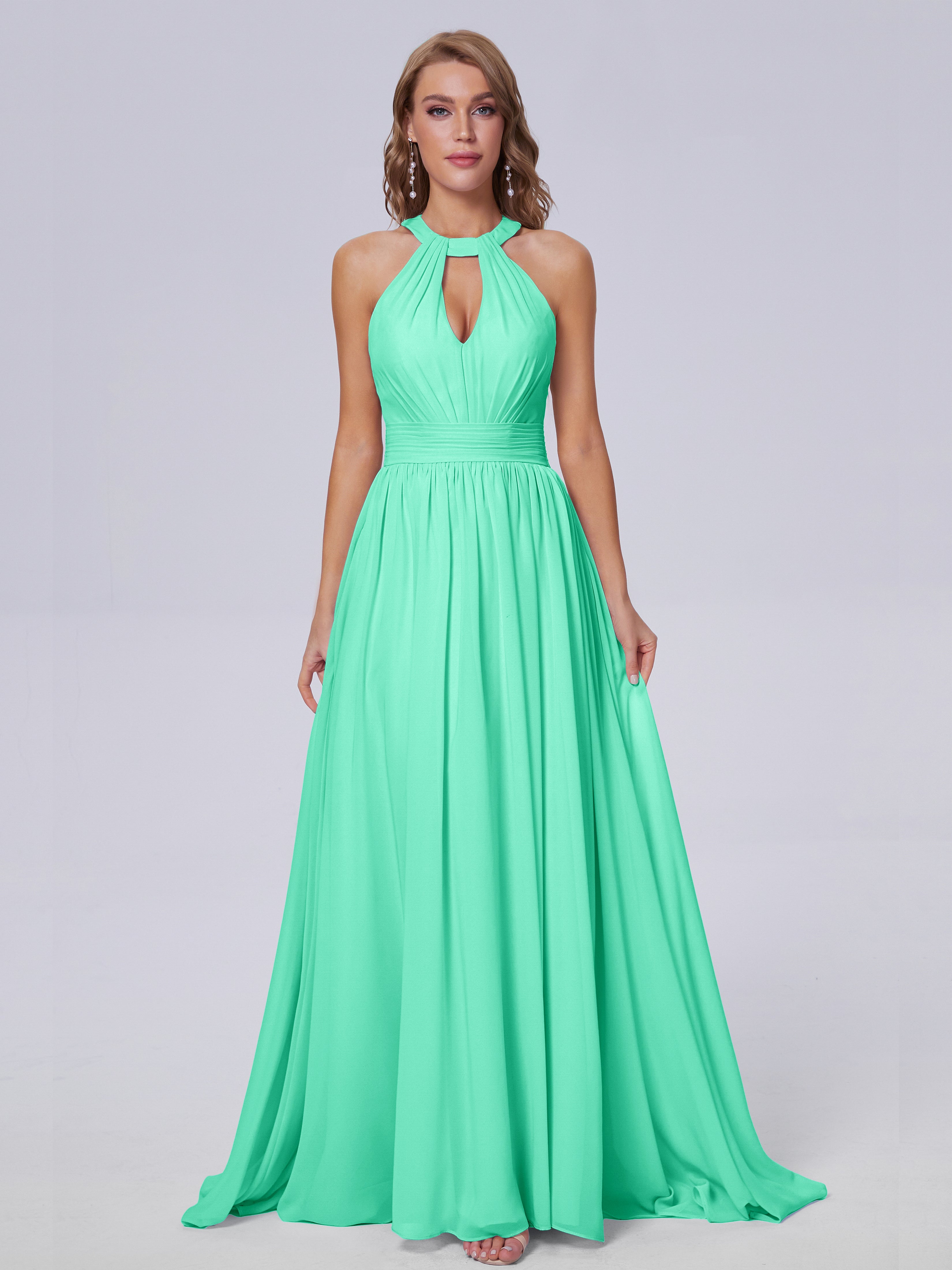Turquoise Bridesmaid Dresses Nicole Sweep Train Chiffon Bridesmaid Dre Turquoise Bridesmaid Dresses Nicole Sweep Train Chiffon Bridesmaid Dre