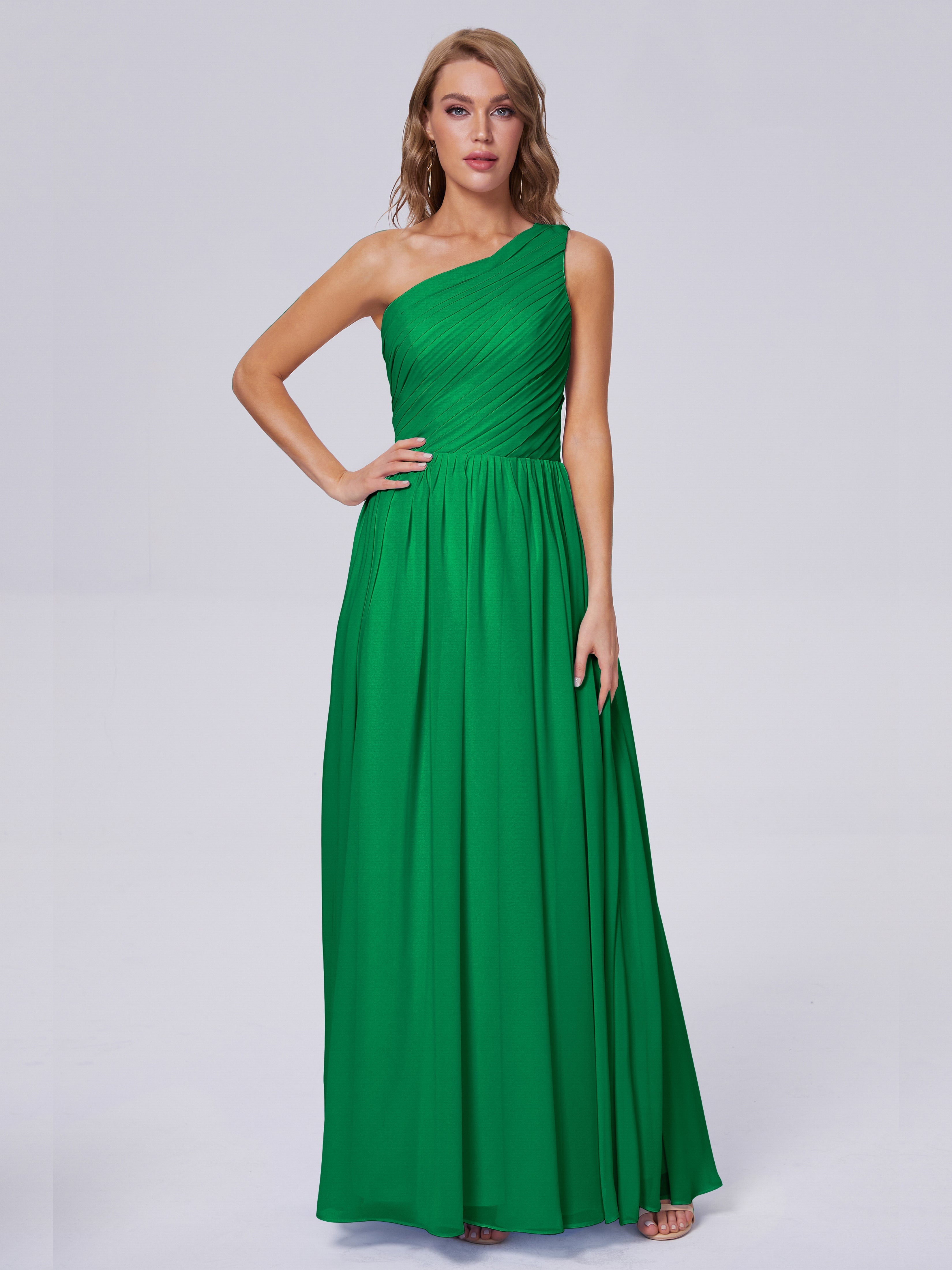 Emerald Green Bridesmaids Dress Paige One Shoulder Chiffon Bridesmaid Emerald Green Bridesmaids Dress Paige One Shoulder Chiffon Bridesmaid