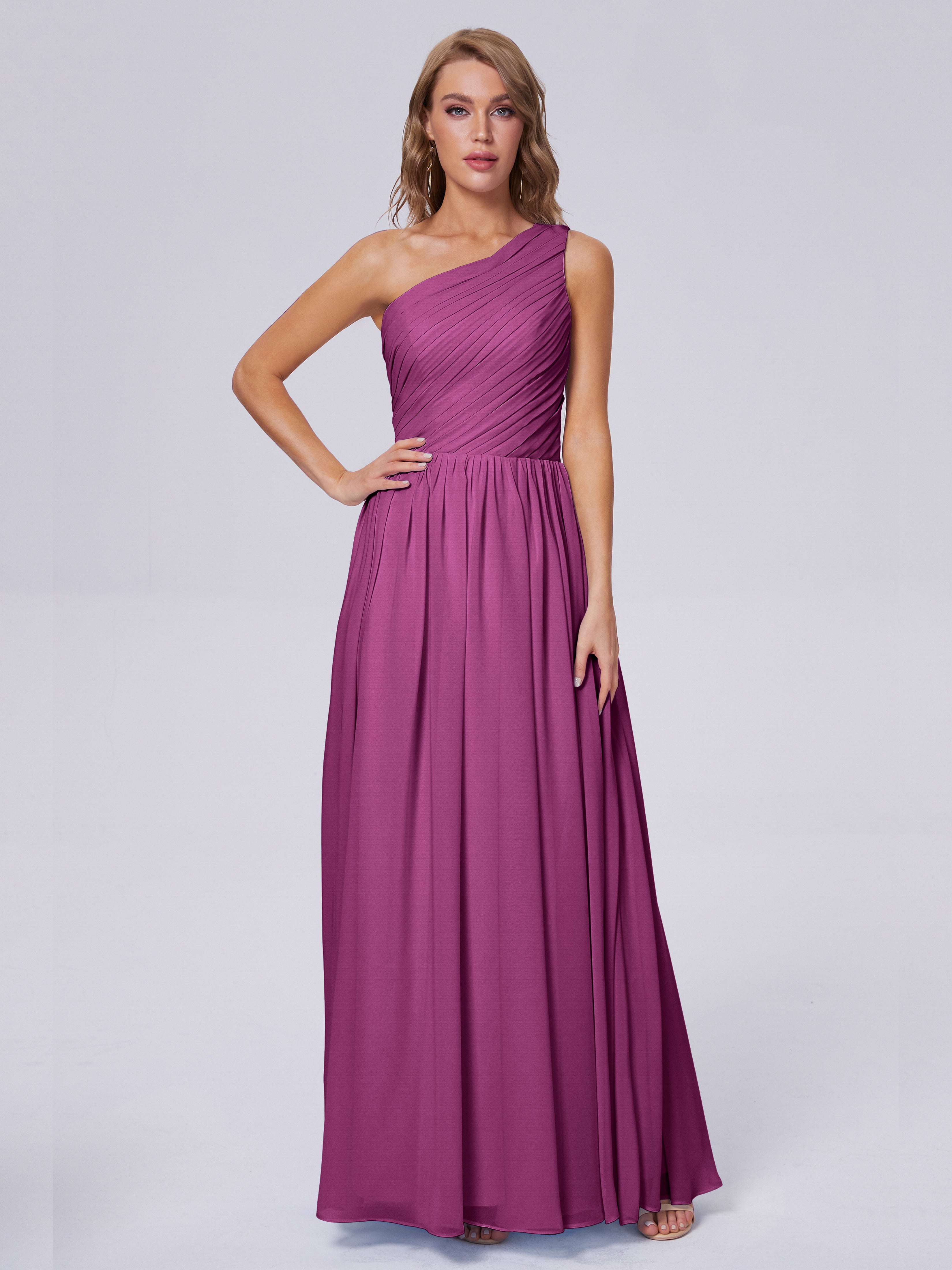Orchid Bridesmaid Paige One Shoulder Chiffon Bridesmaid Dresses