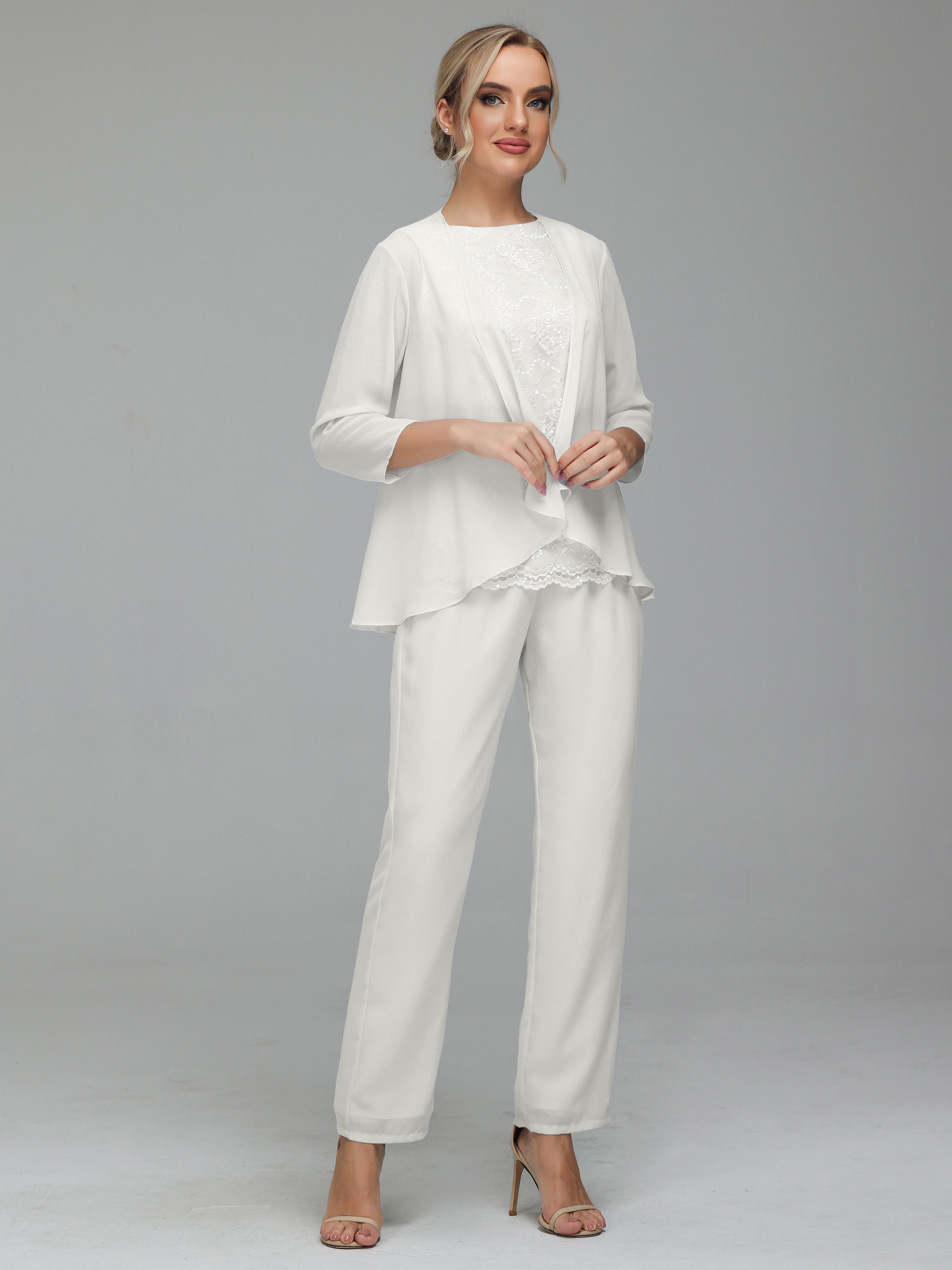Pantsuit Separates Floor length Chiffon Mother of the Bride Dress