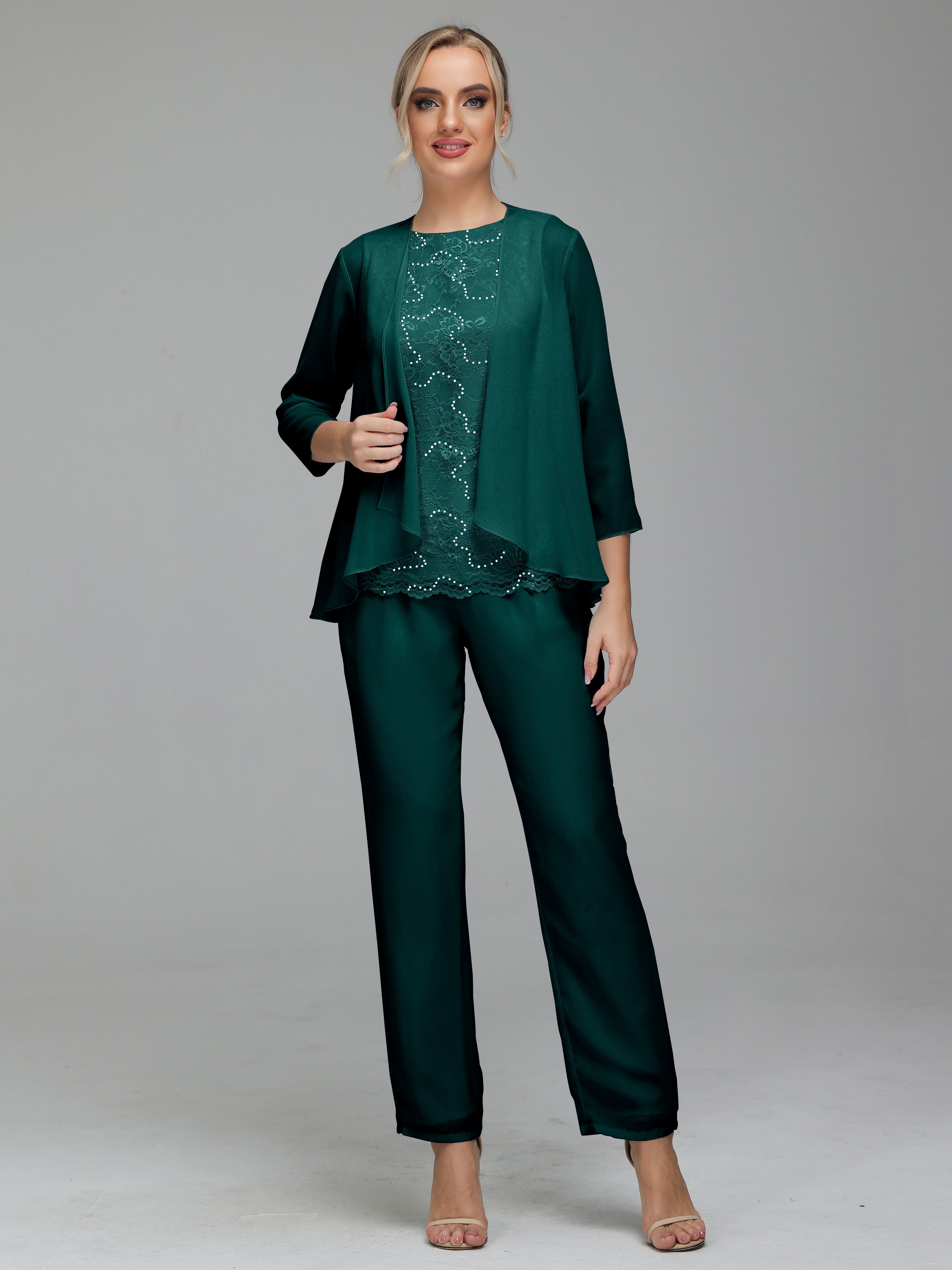 Pantsuit Separates Floor length Chiffon Mother of the Bride Dress