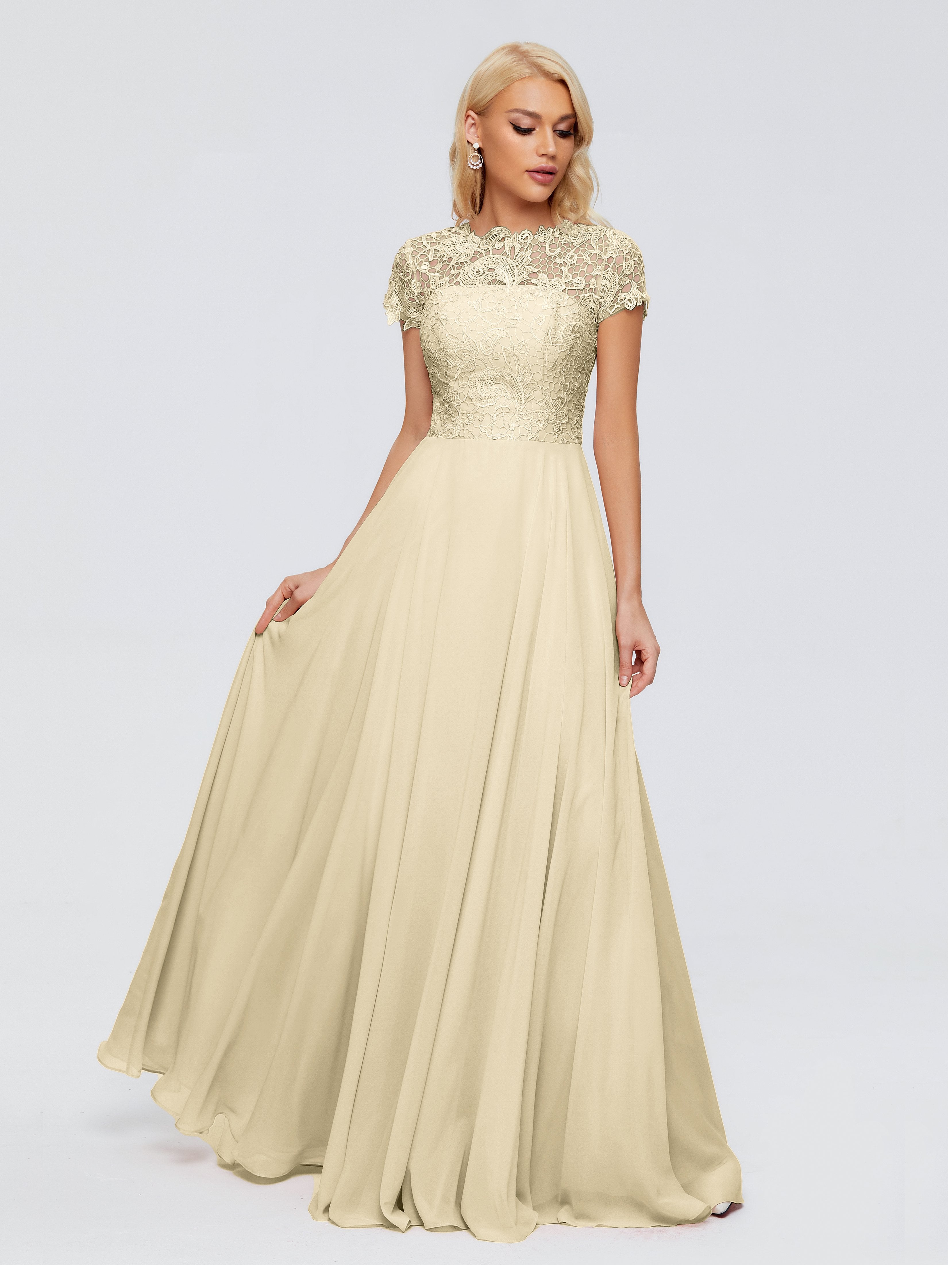Champagne Coloured Bridesmaid Dresses Rose Charming Scoop Chiffon Brid Champagne Coloured Bridesmaid Dresses Rose Charming Scoop Chiffon Brid