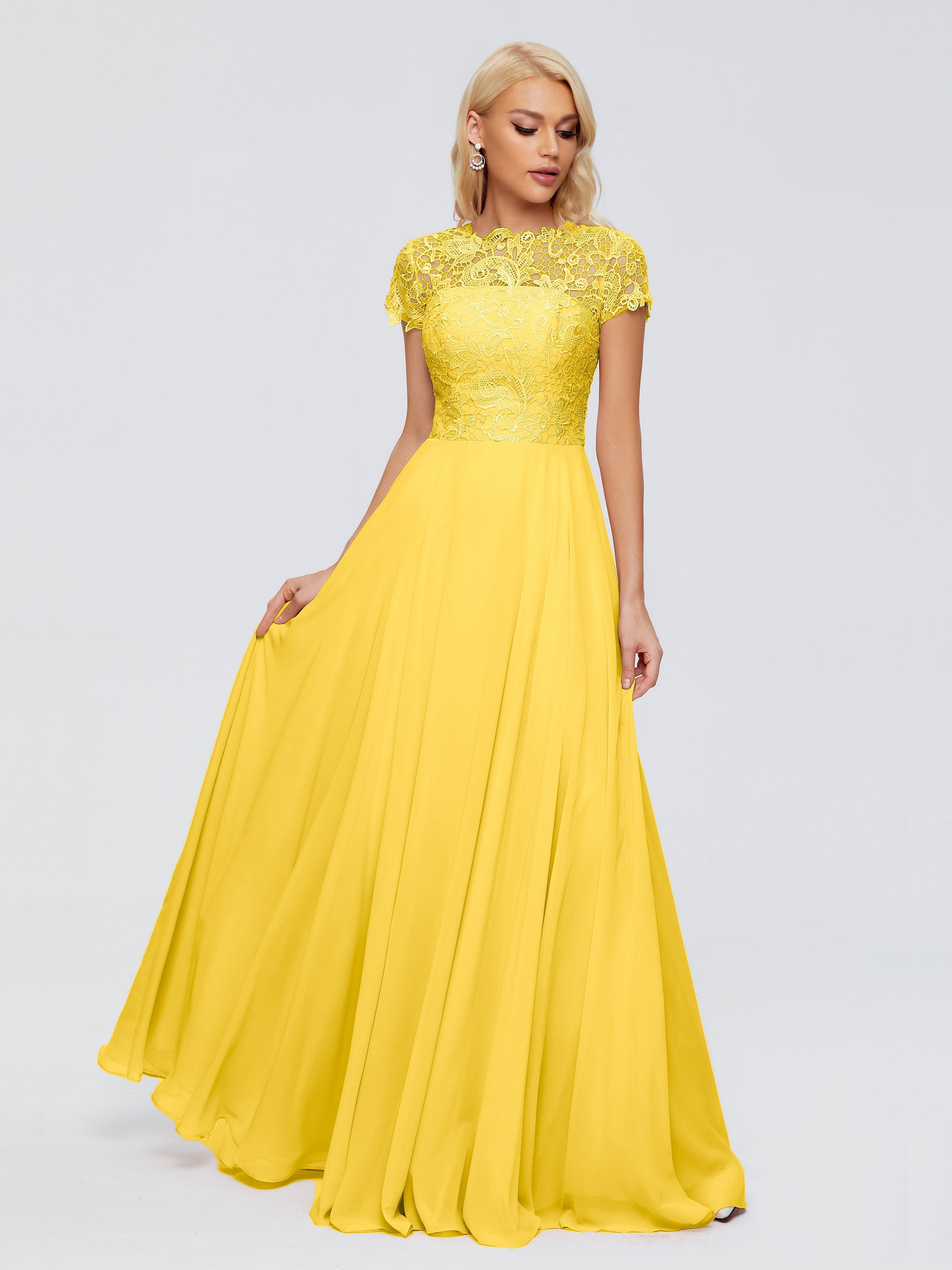 Marigold Dress Bridesmaid Rose Charming Scoop Chiffon Bridesmaid Dress