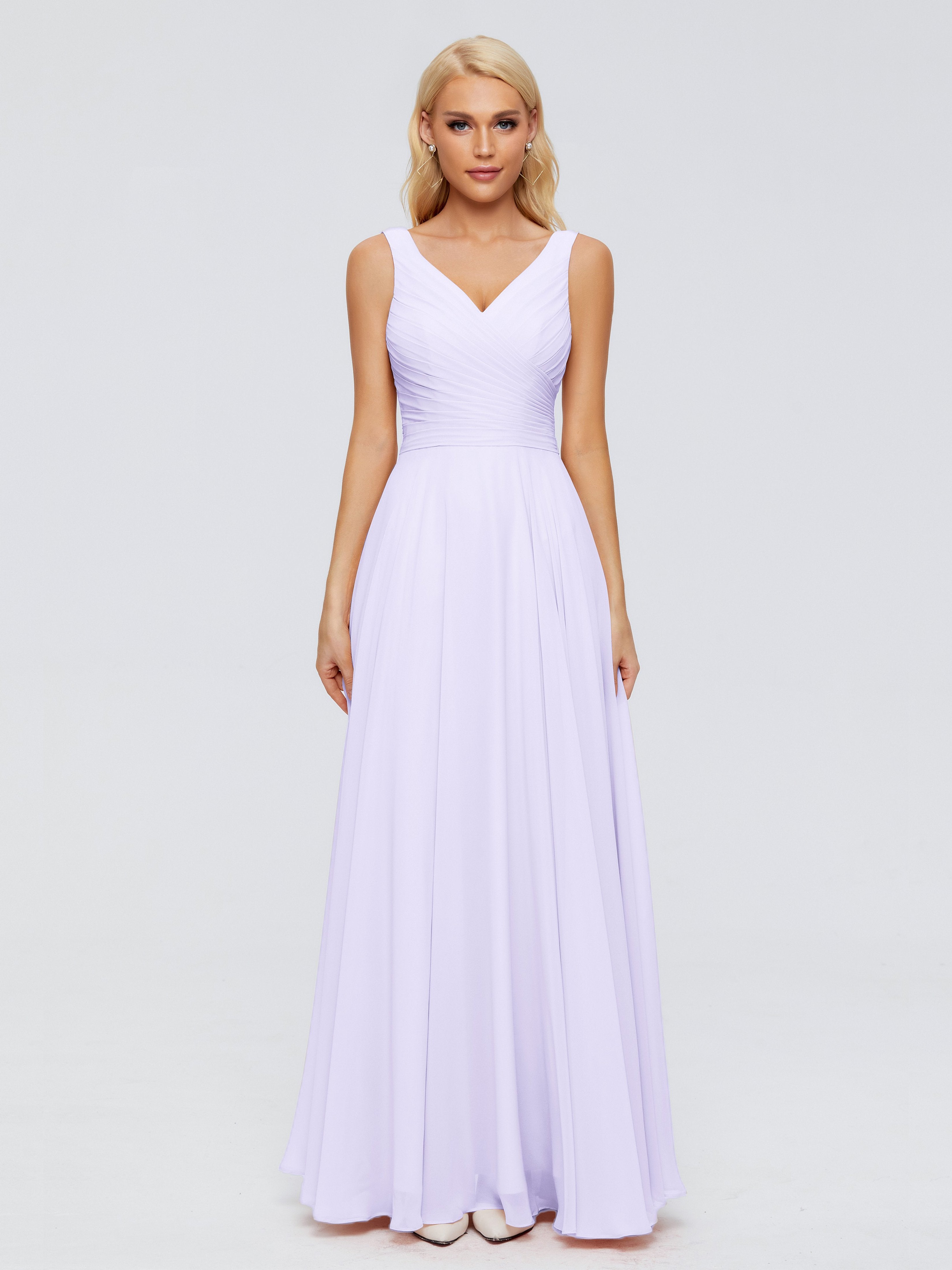 Lilac Bridesmaids Dress Ryleigh Flowy Chiffon Bridesmaid Dresses With
