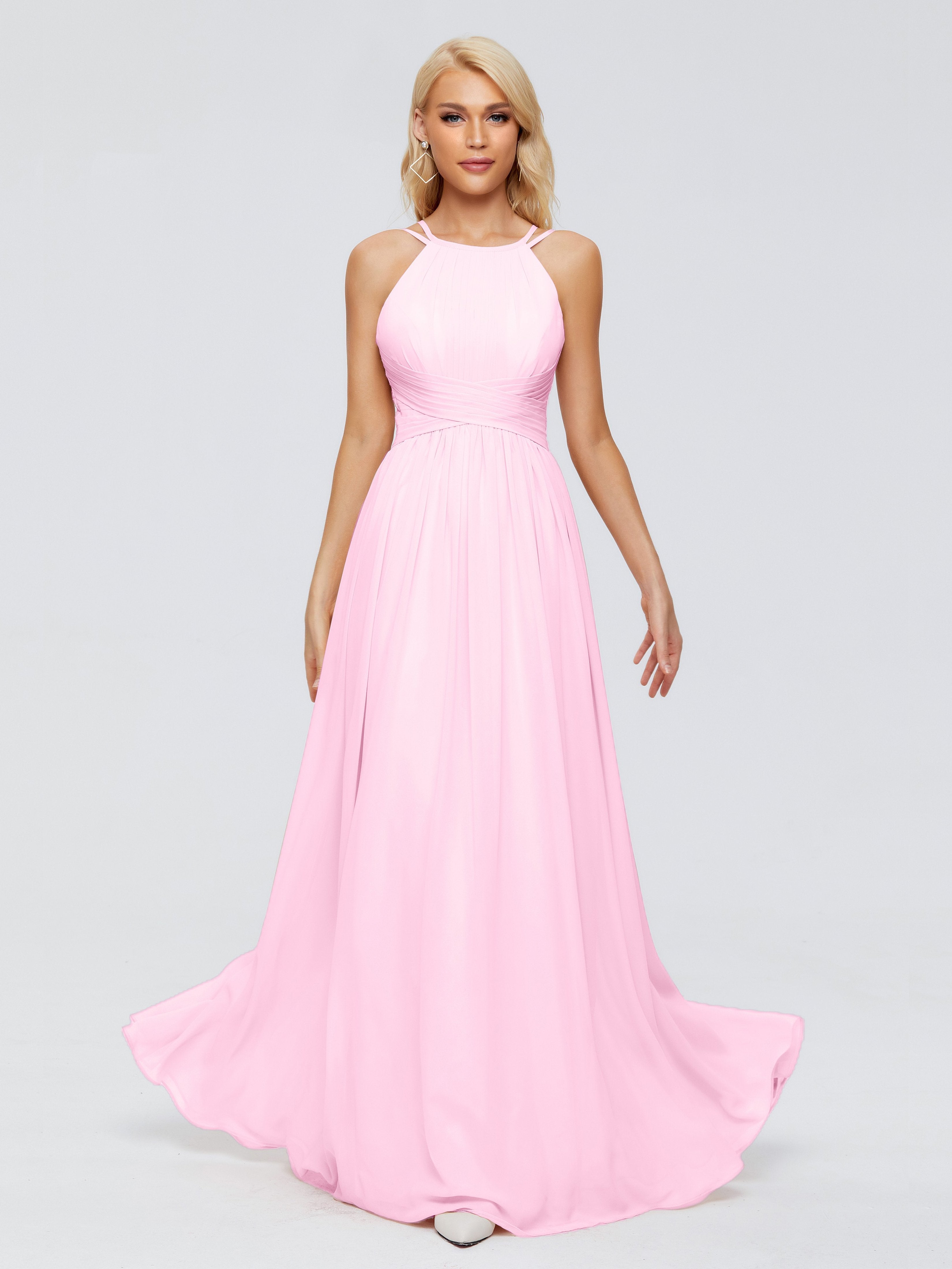 Candy Pink Bridesmaid Dresses Wedding Sara Modest Ruched Chiffon Bride Candy Pink Bridesmaid Dresses Wedding Sara Modest Ruched Chiffon Bride
