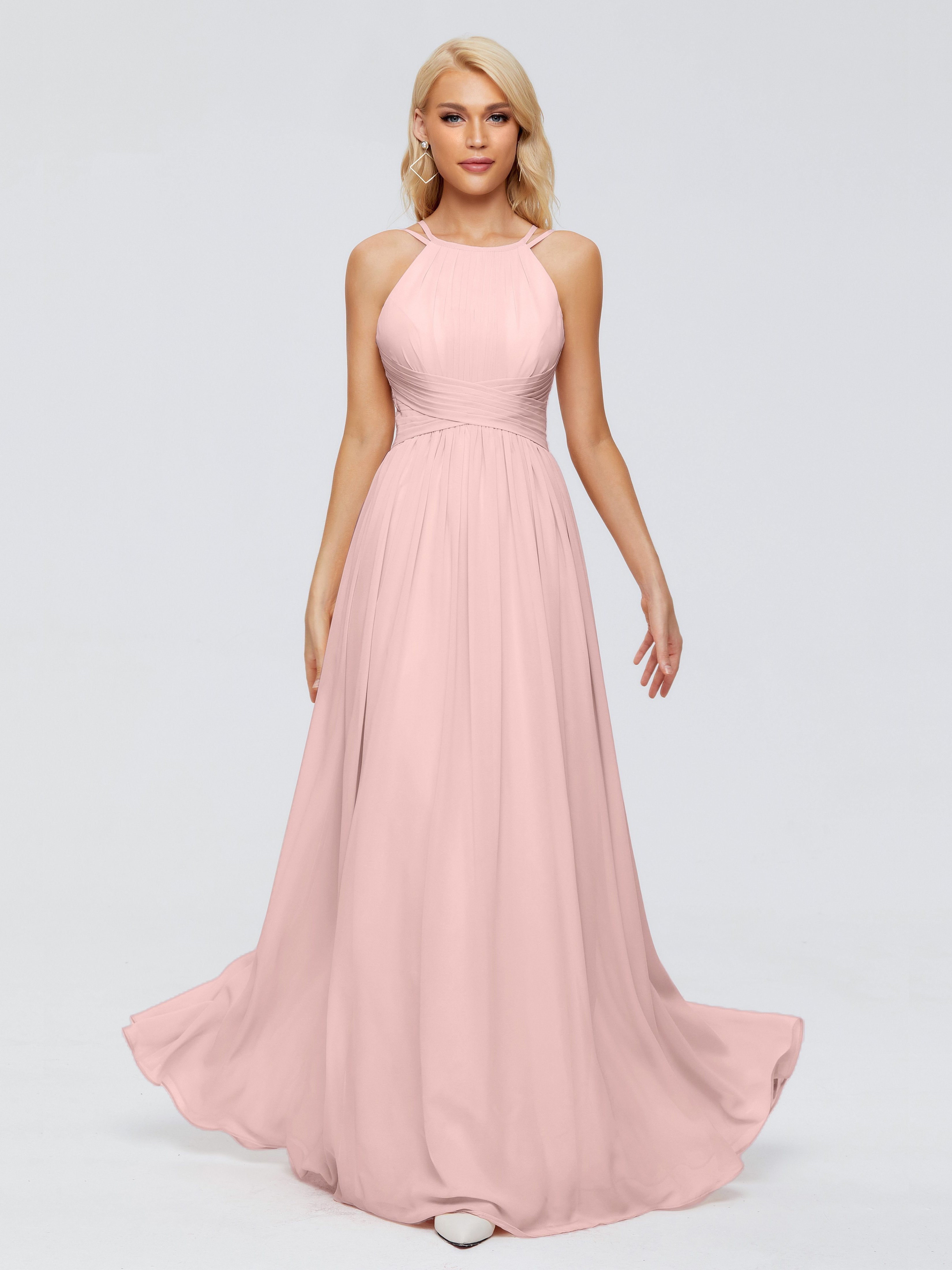 Dusty Rose Bridesmaid Dresses Long Sara Modest Ruched Chiffon Bridesma Dusty Rose Bridesmaid Dresses Long Sara Modest Ruched Chiffon Bridesma