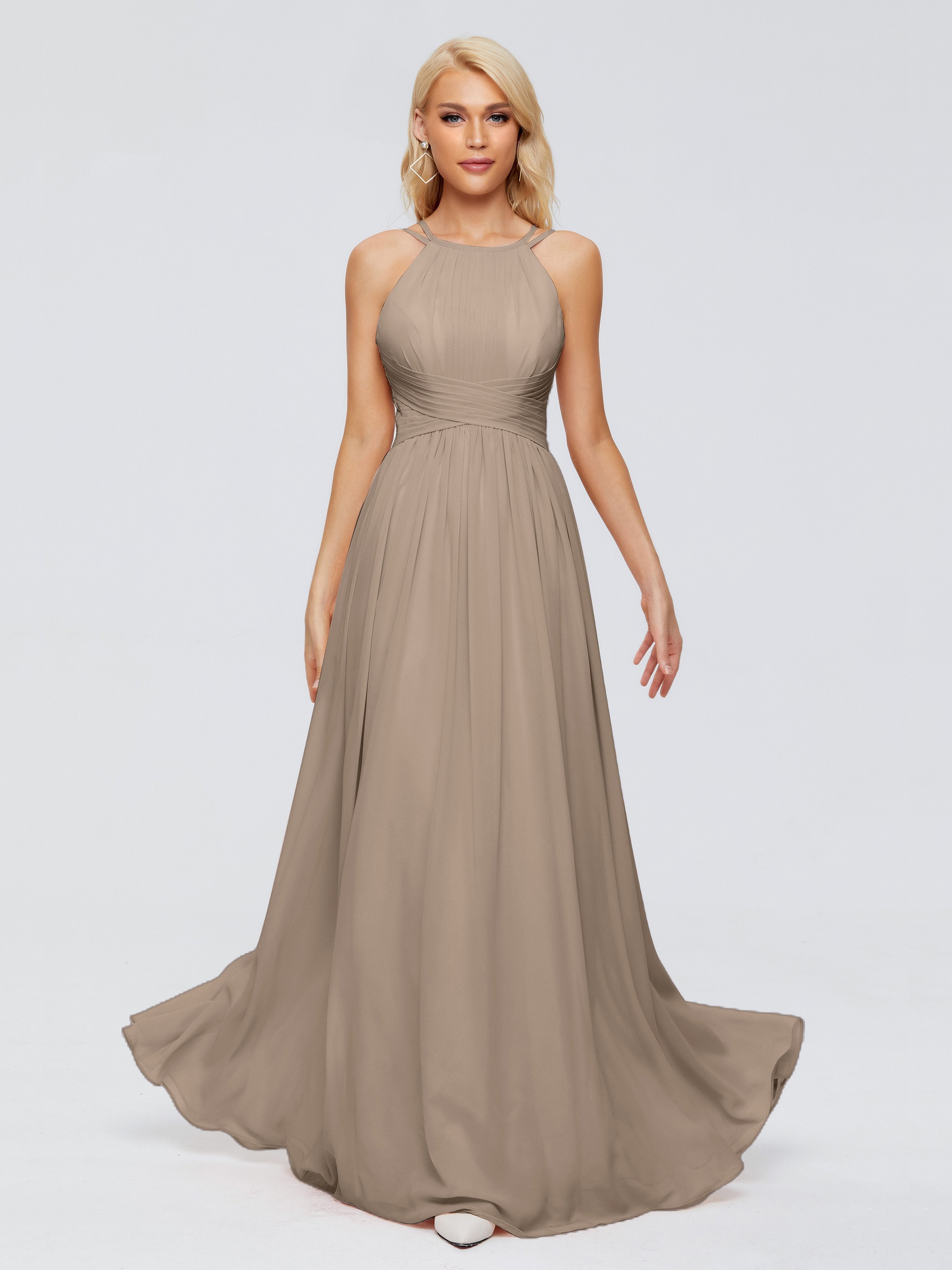 Bridesmaid Dresses Taupe Color Sara Modest Ruched Chiffon Bridesmaid D Bridesmaid Dresses Taupe Color Sara Modest Ruched Chiffon Bridesmaid D