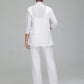 Simple 3 Pieces Lace Chiffon Mother of Bride Dress Pant Suits