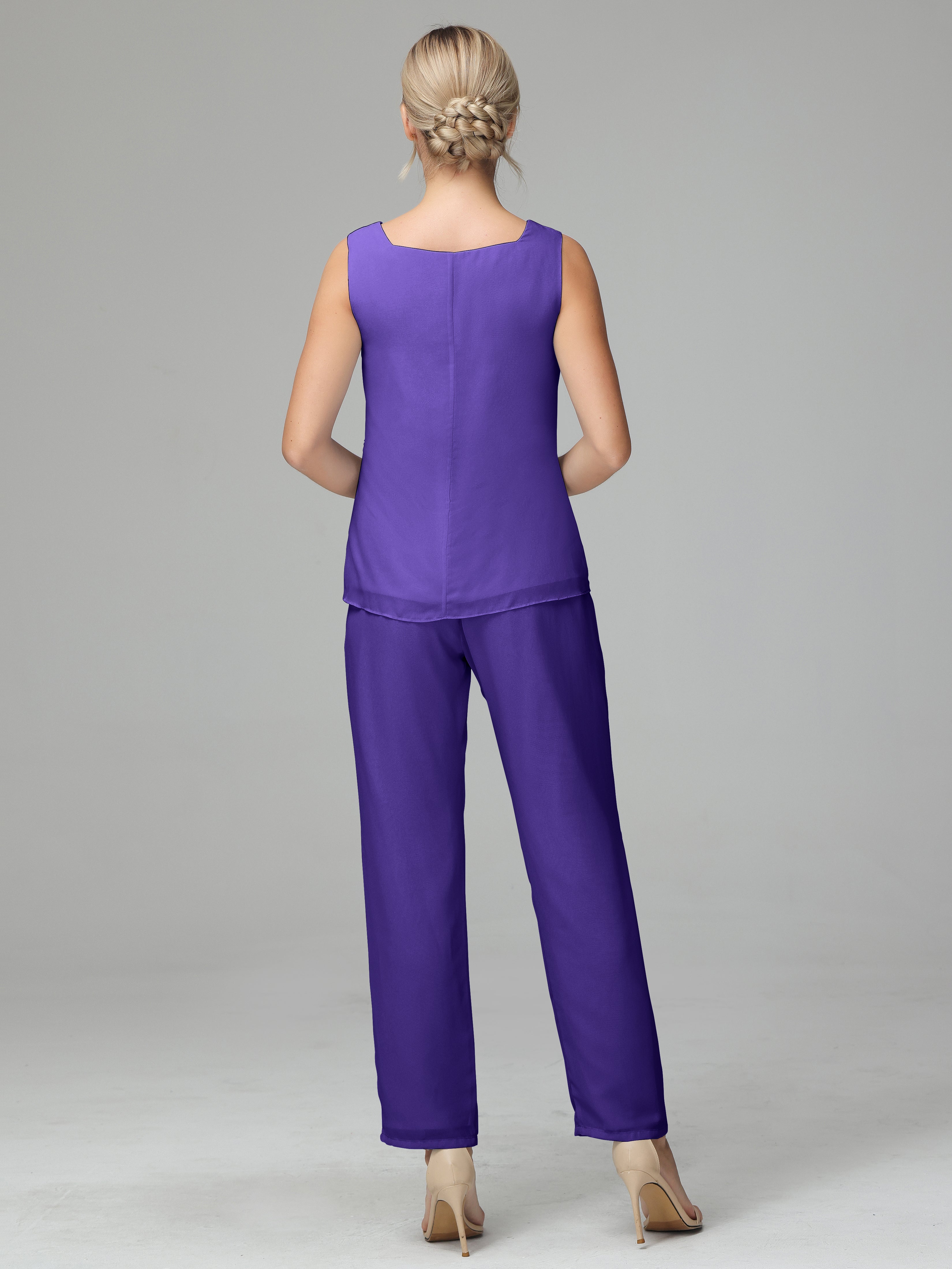 Special Long Sleeves Chiffon Mother Of The Bride Dress Pants Suits