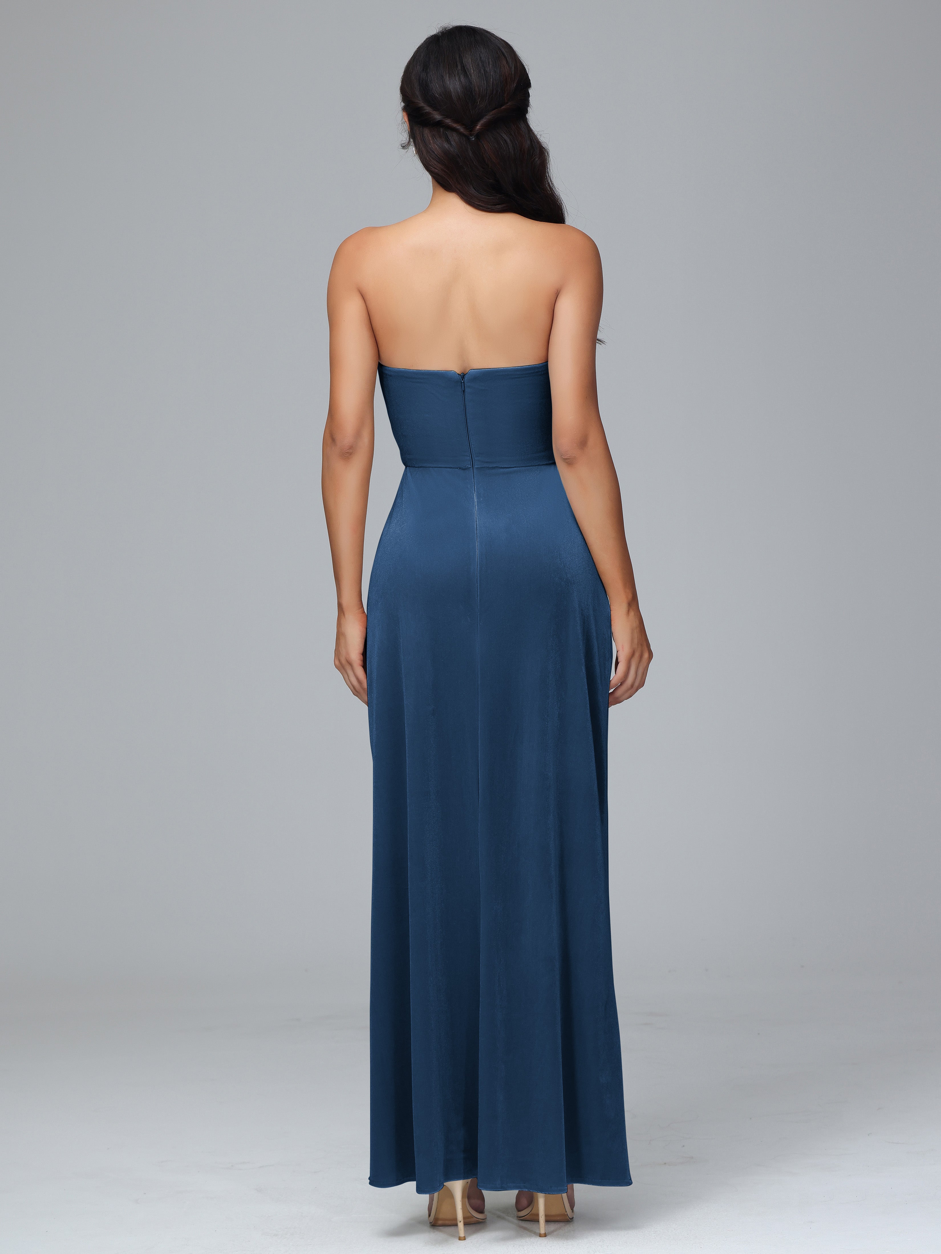 Strapless Backless Velvet Bridesmaid Dresses