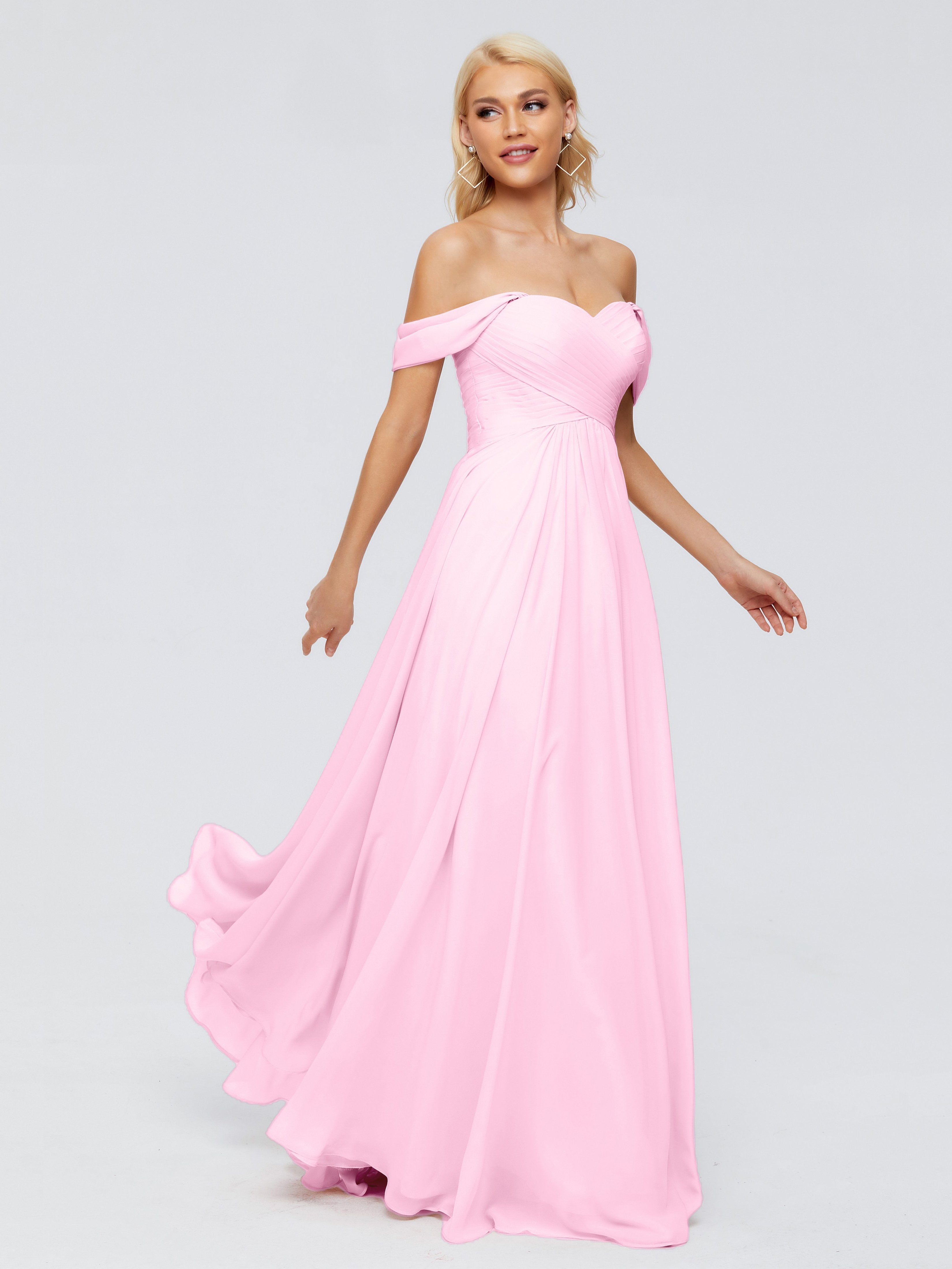 Candy Pink Bridesmaid Dress Trinity Gorgeous Off The Shoulder Long Chi Candy Pink Bridesmaid Dress Trinity Gorgeous Off The Shoulder Long Chi