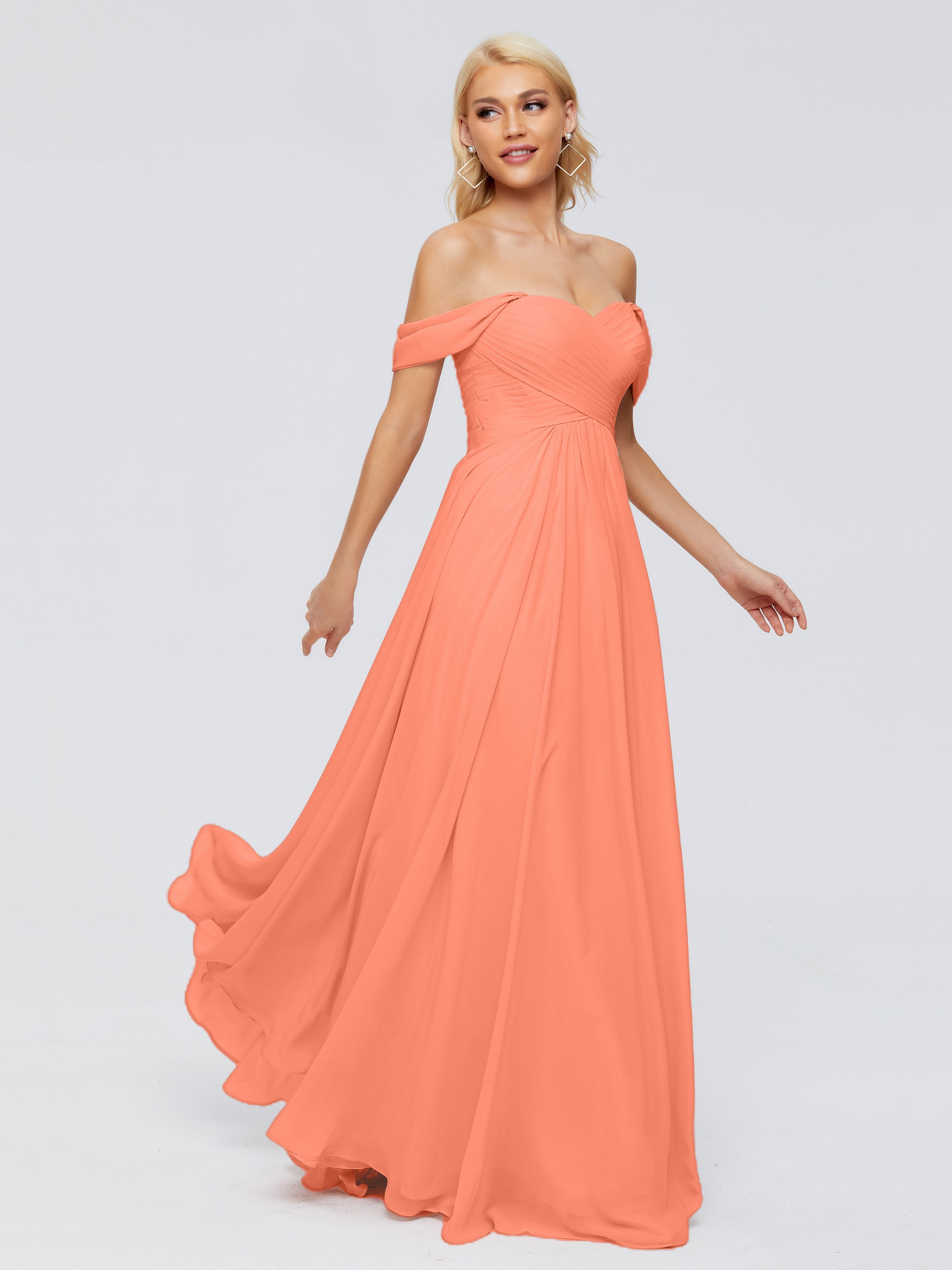 sunset peach bridesmaid dresses Peach Cream Bridesmaid Dress Matte Satin Size Small