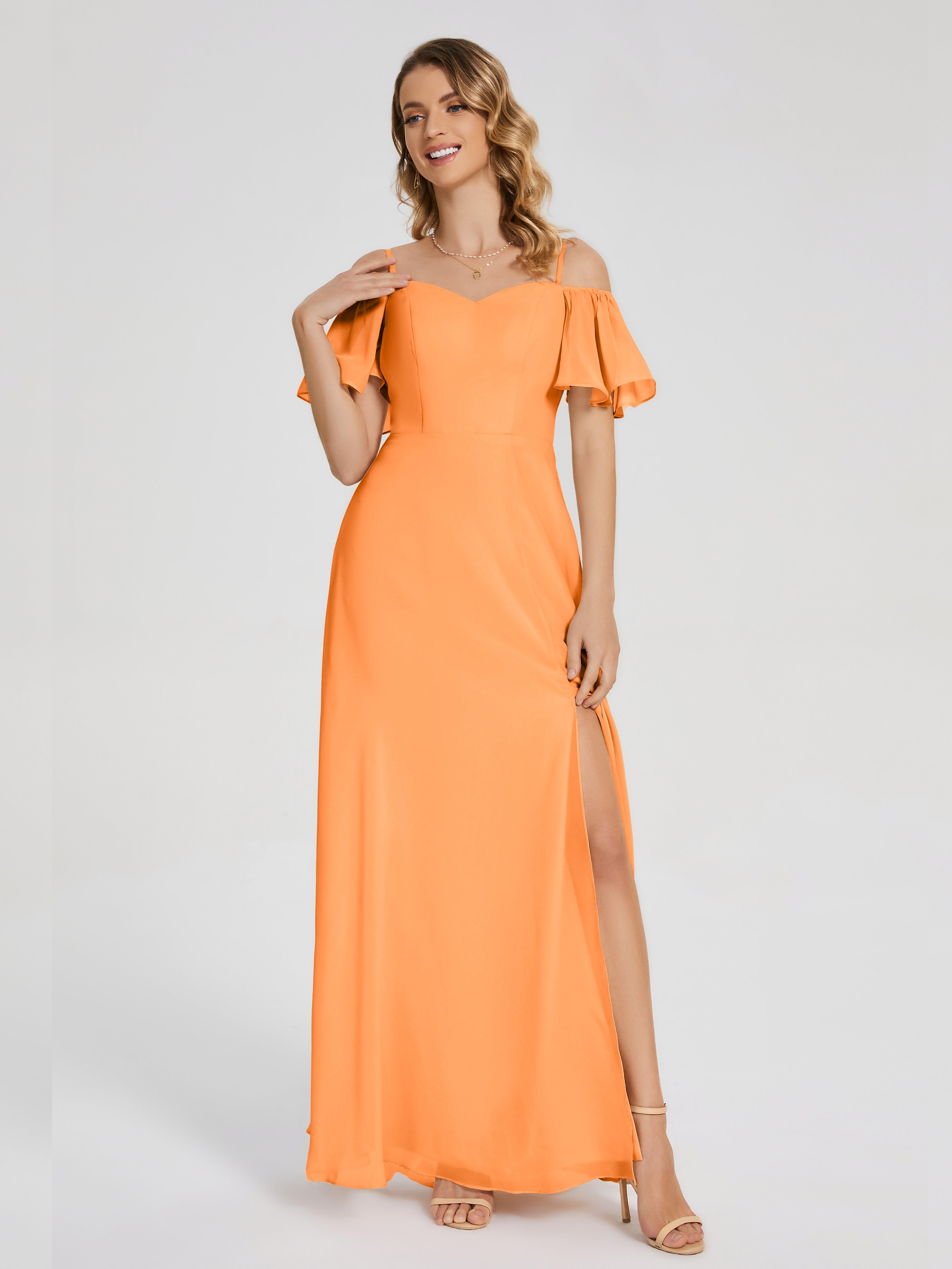 Adelaide Spaghetti Straps Chiffon Bridesmaid Dresses