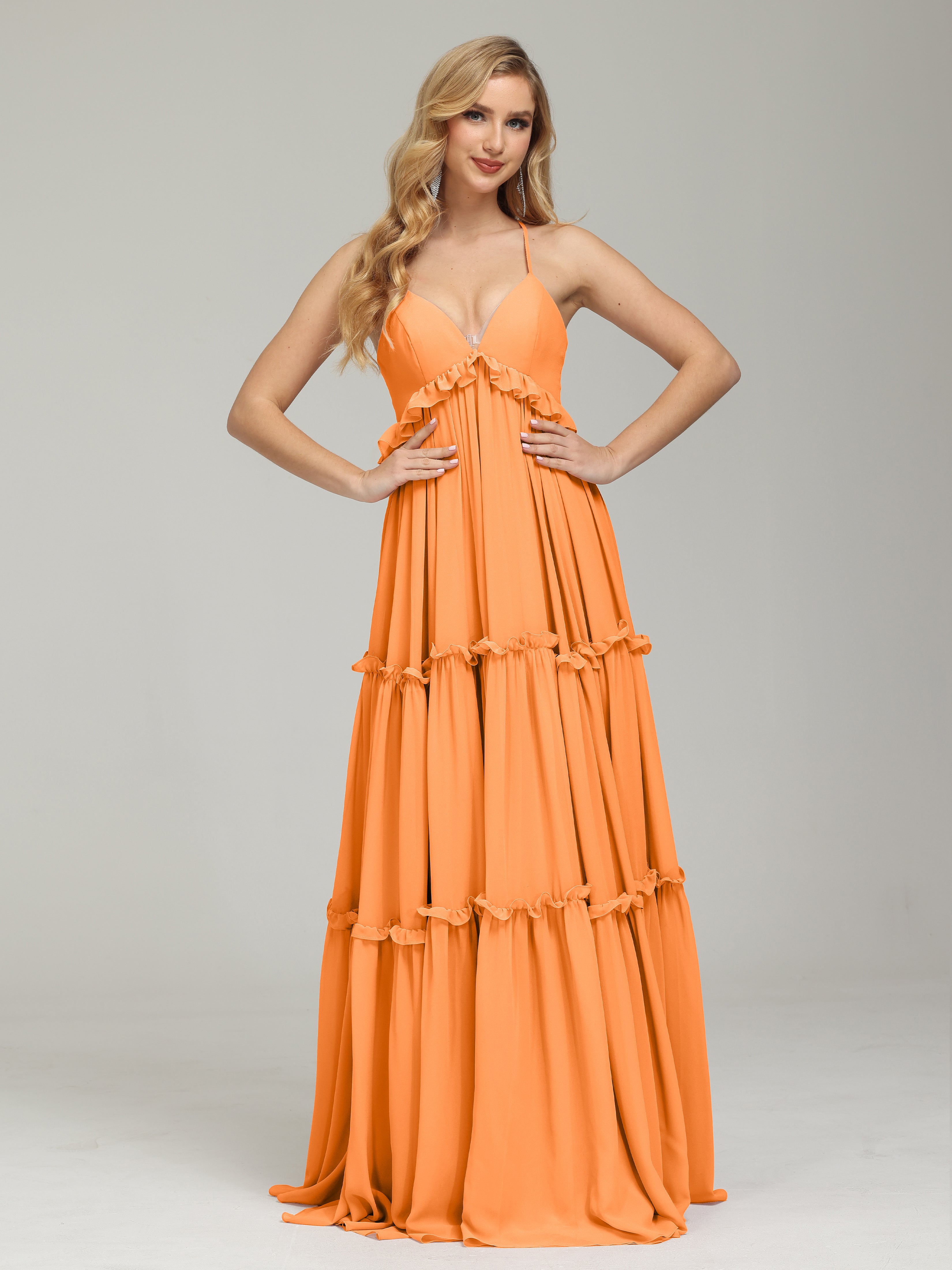 Pretty Spaghetti Straps Empire Waist Bridesmaid Dresses