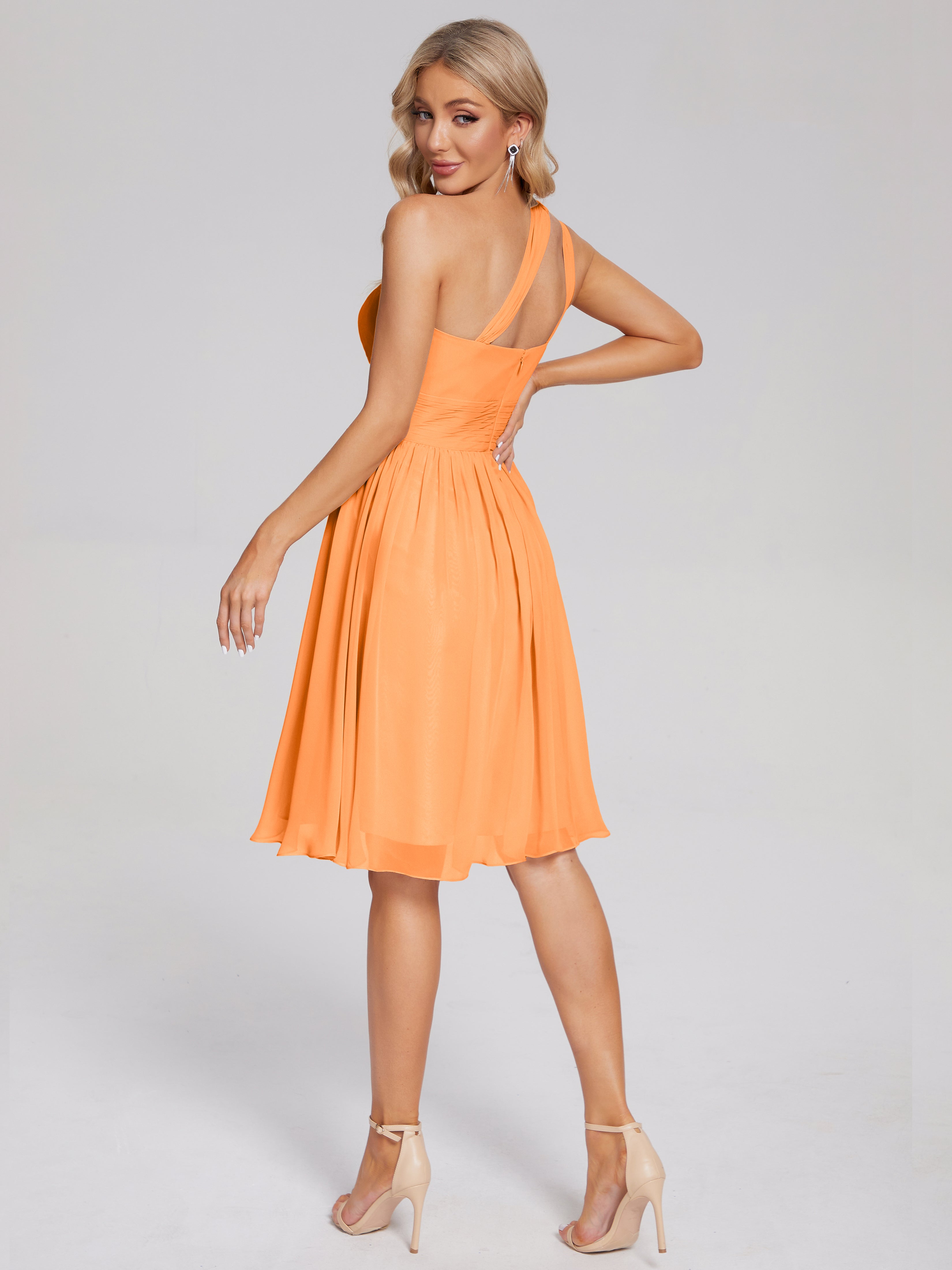 Arielle One-Shoulder Short Chiffon Bridesmaid Dresses