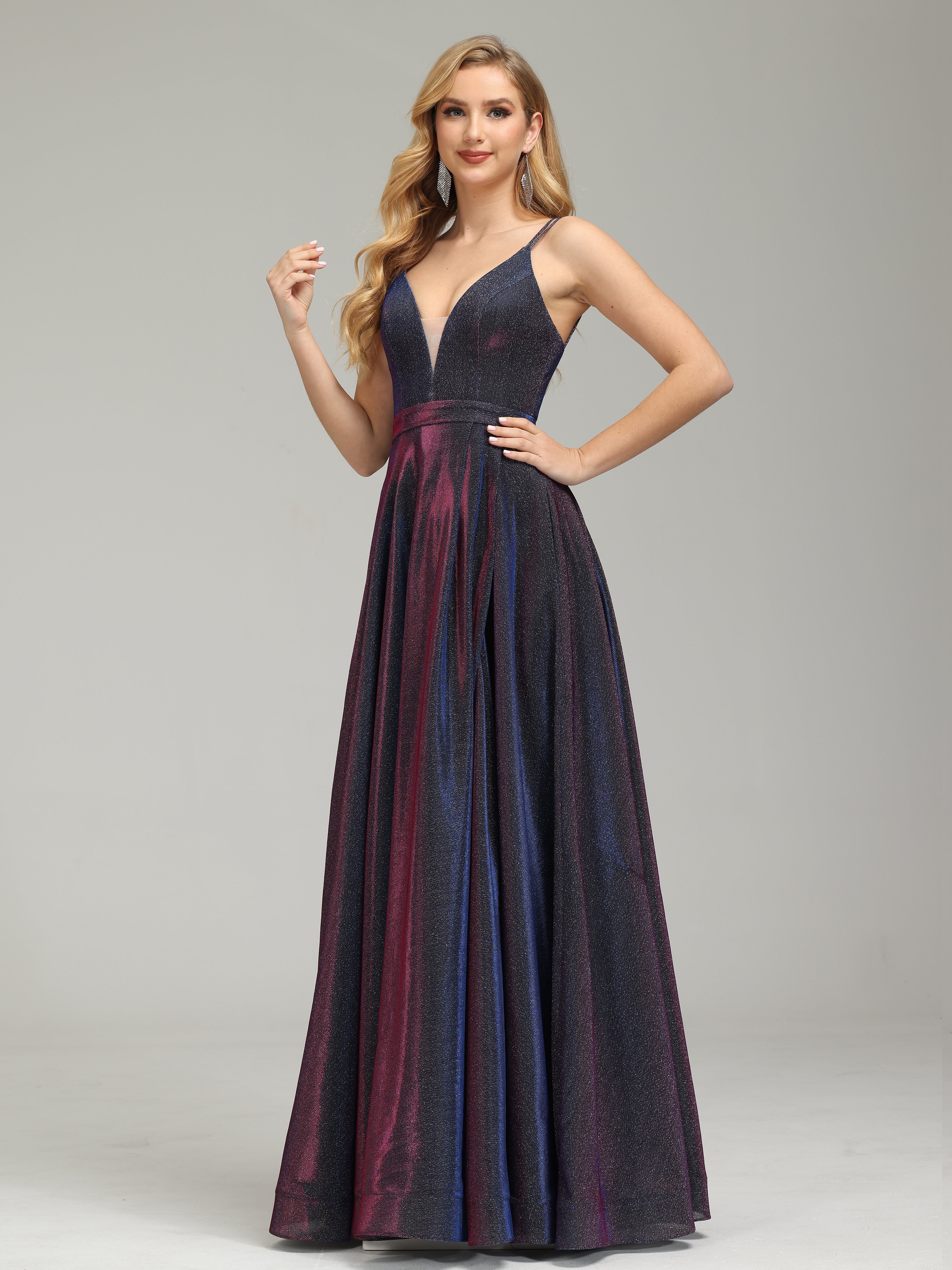 Heaven Iridescent V-neck Split Prom Dress Heaven Iridescent V-neck Split Prom Dress