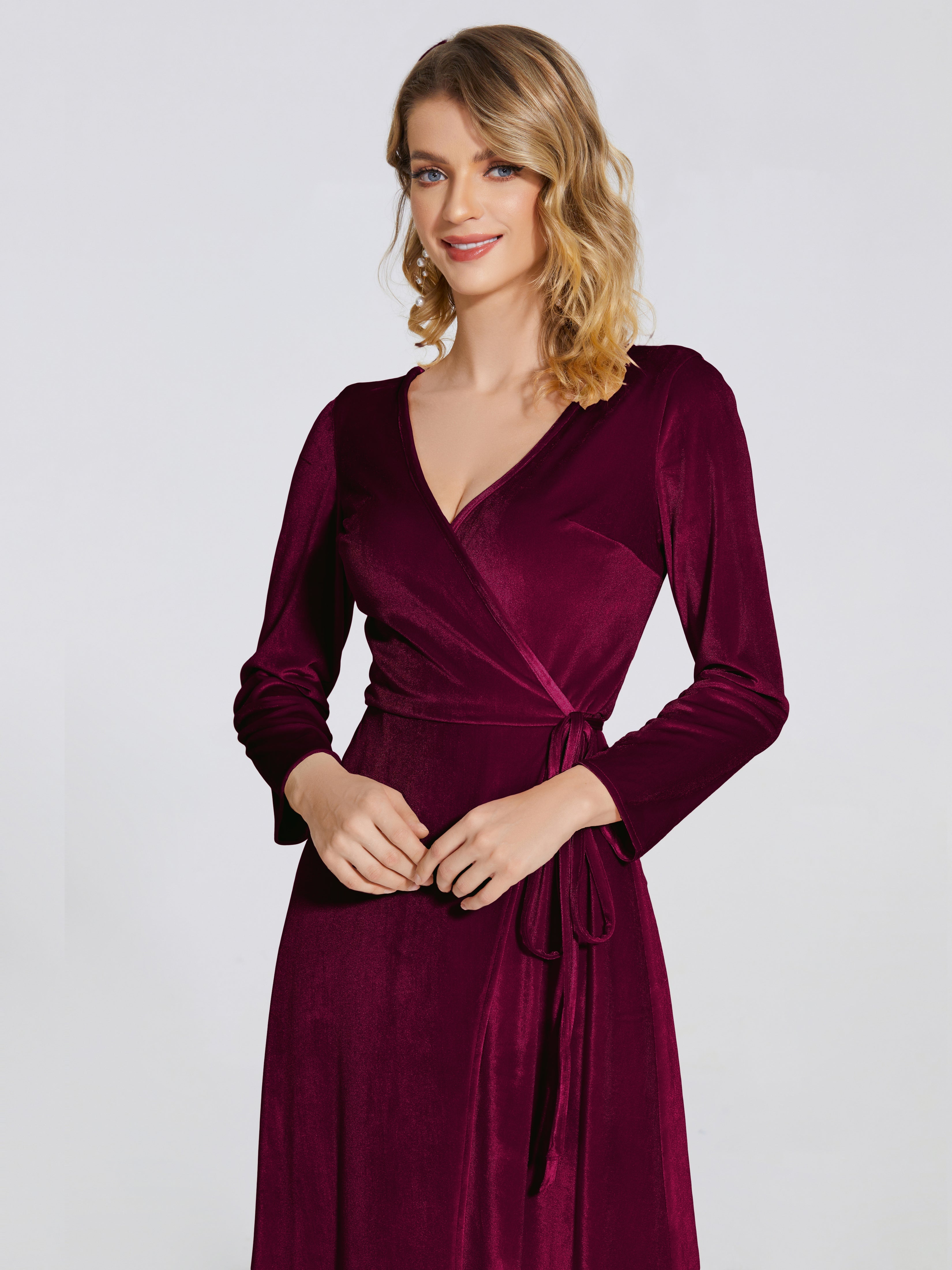 Long Sleeves Velvet Mother of the Bride Dresses Long Sleeves Velvet Mother of the Bride Dresses