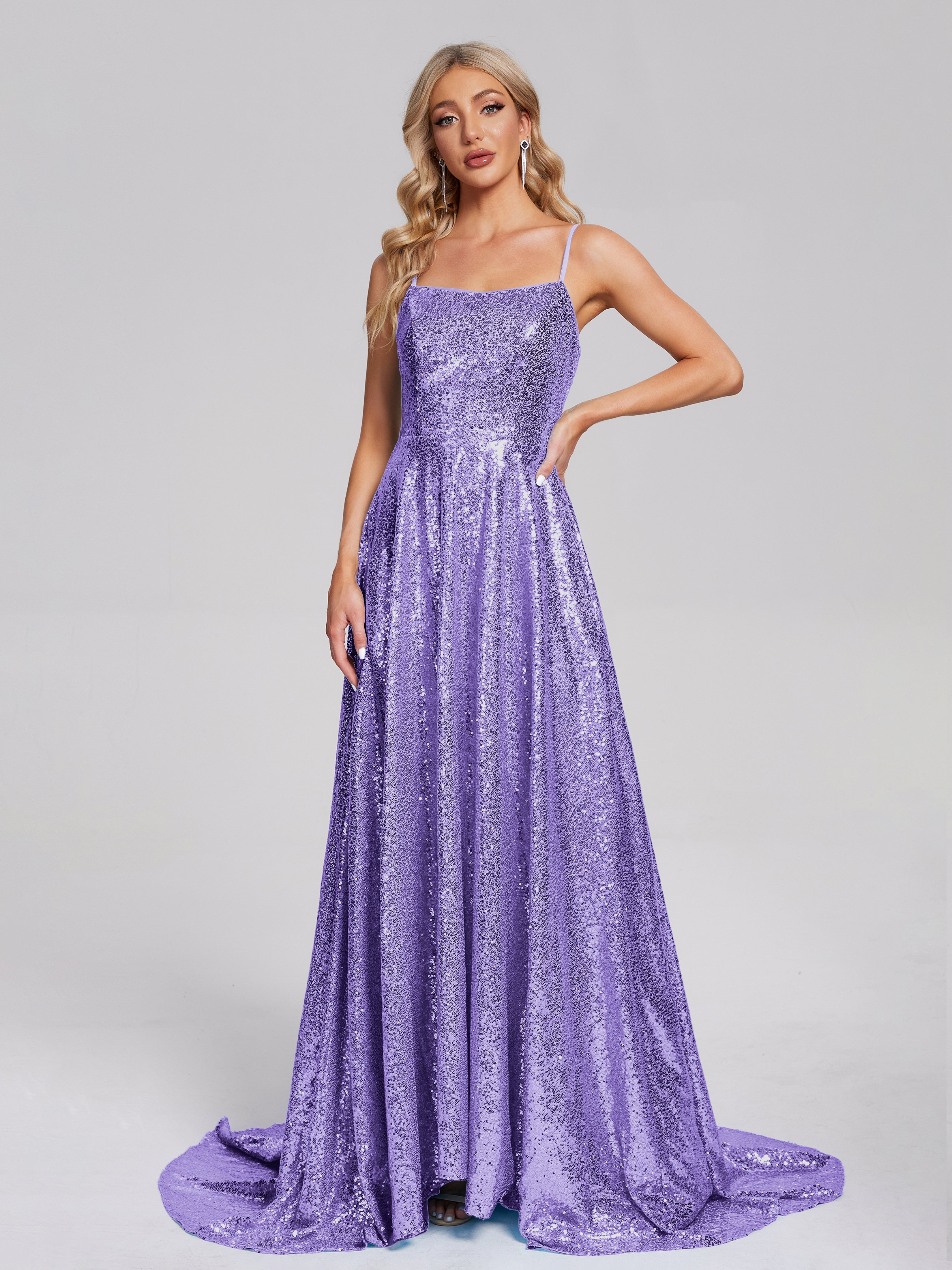 Sweep Train Sequins Prom Dresses