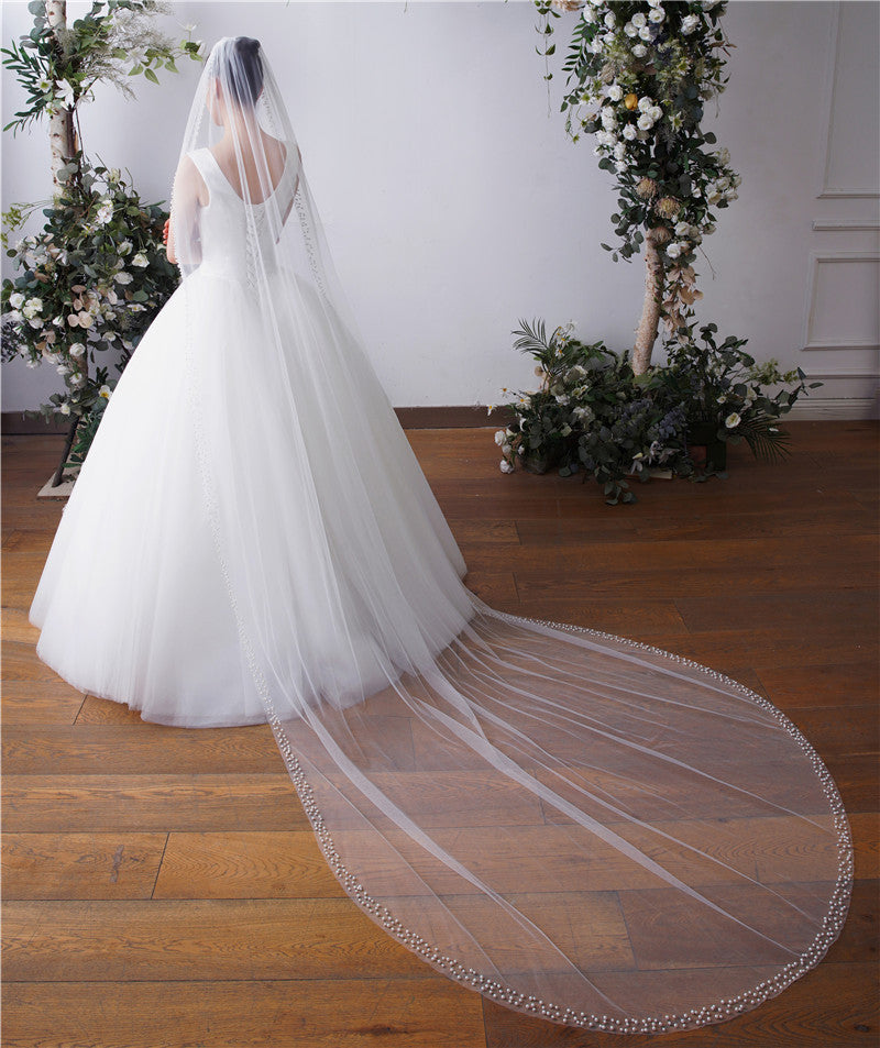 New One-Tier long chapel veil UK TS91X48