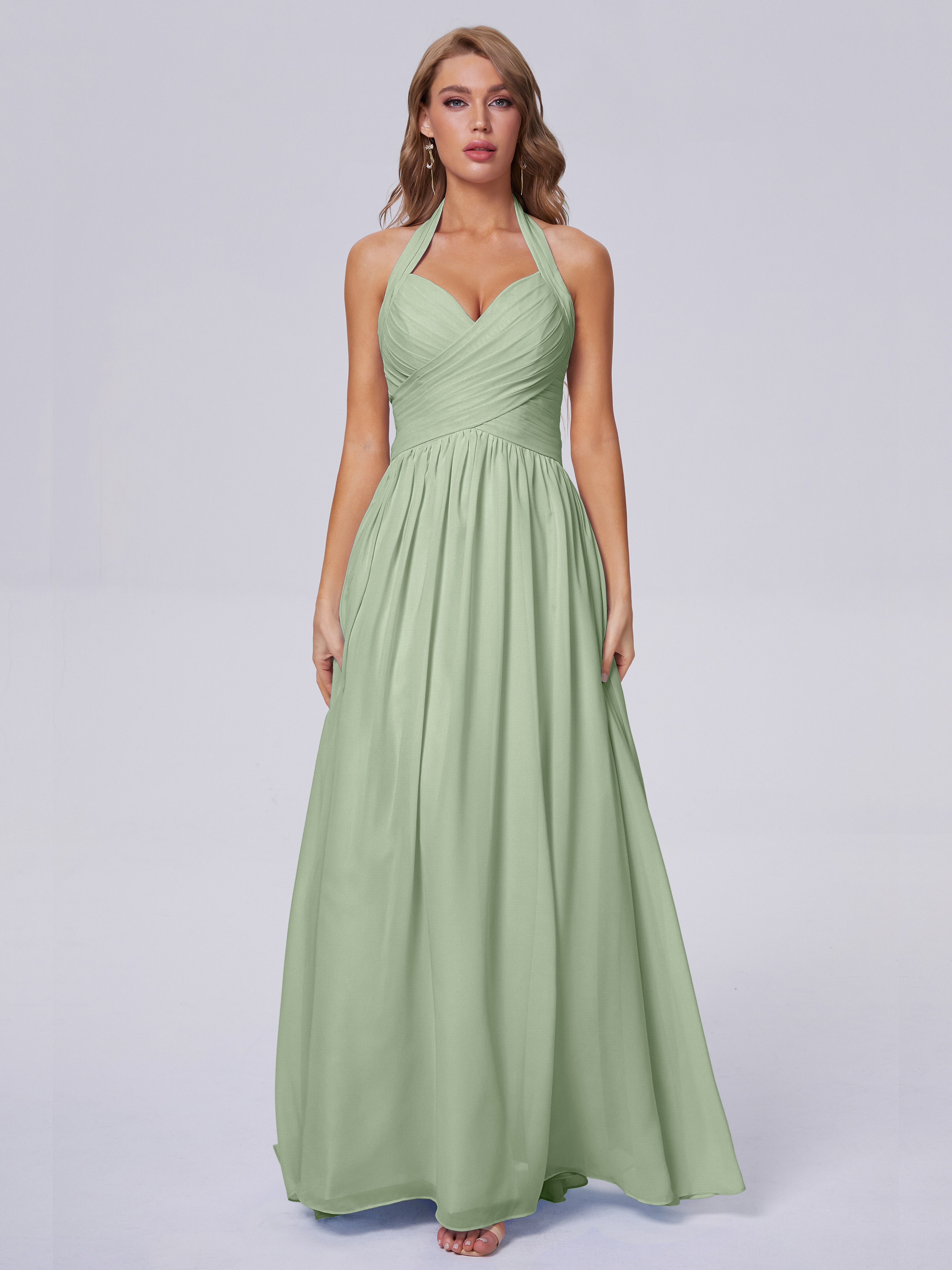 Amaya Stunning Halter Chiffon Bridesmaid Dresses