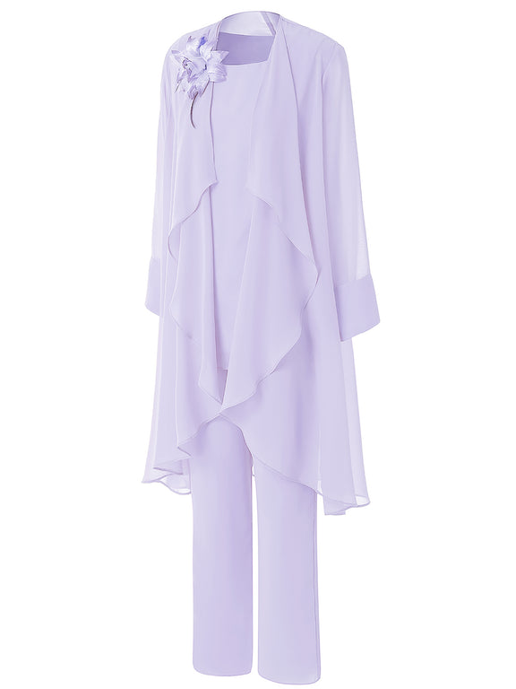 Cicinia Chocolate Mother Of The Bride Dress With Sleeves Plus Size  Long Chiffon Lace A-line Ankle Length main image 1
