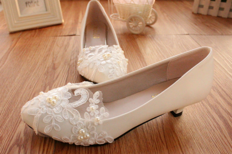 Women's Lace Applique Wedding Shoes