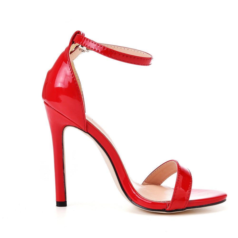 Open Toe Brief Ankle-Strap Casual High Heels