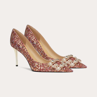 Elegant High Heels with Diamond Point Toe Party Shoes