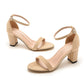 Open Toe Brief One-strap Buckle Chunky Heel Sandals