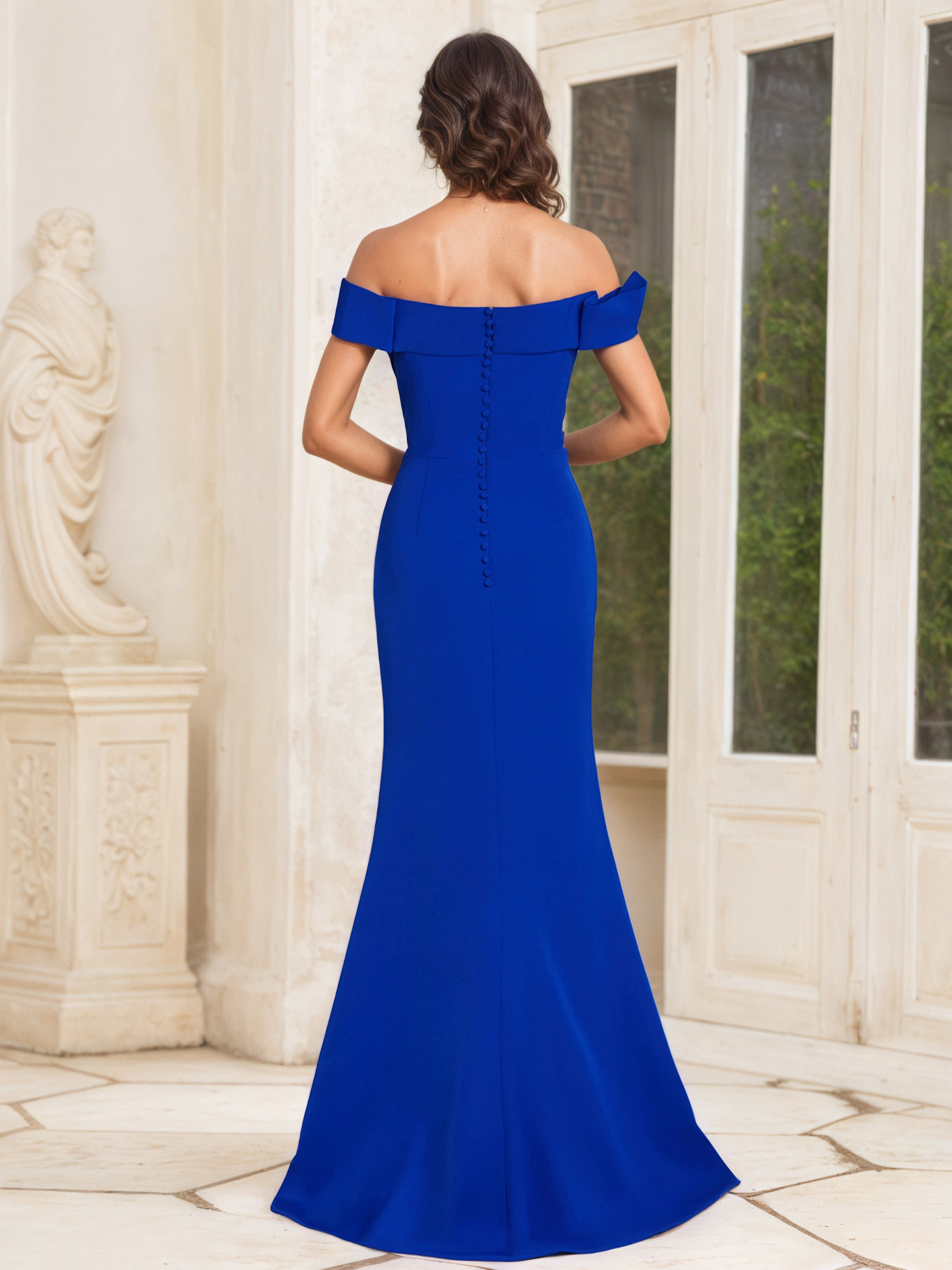 Off The Shoulder Mother Of The Bride Dresses Sheath/Column Royal Blue Mother Of The Bride Dress
